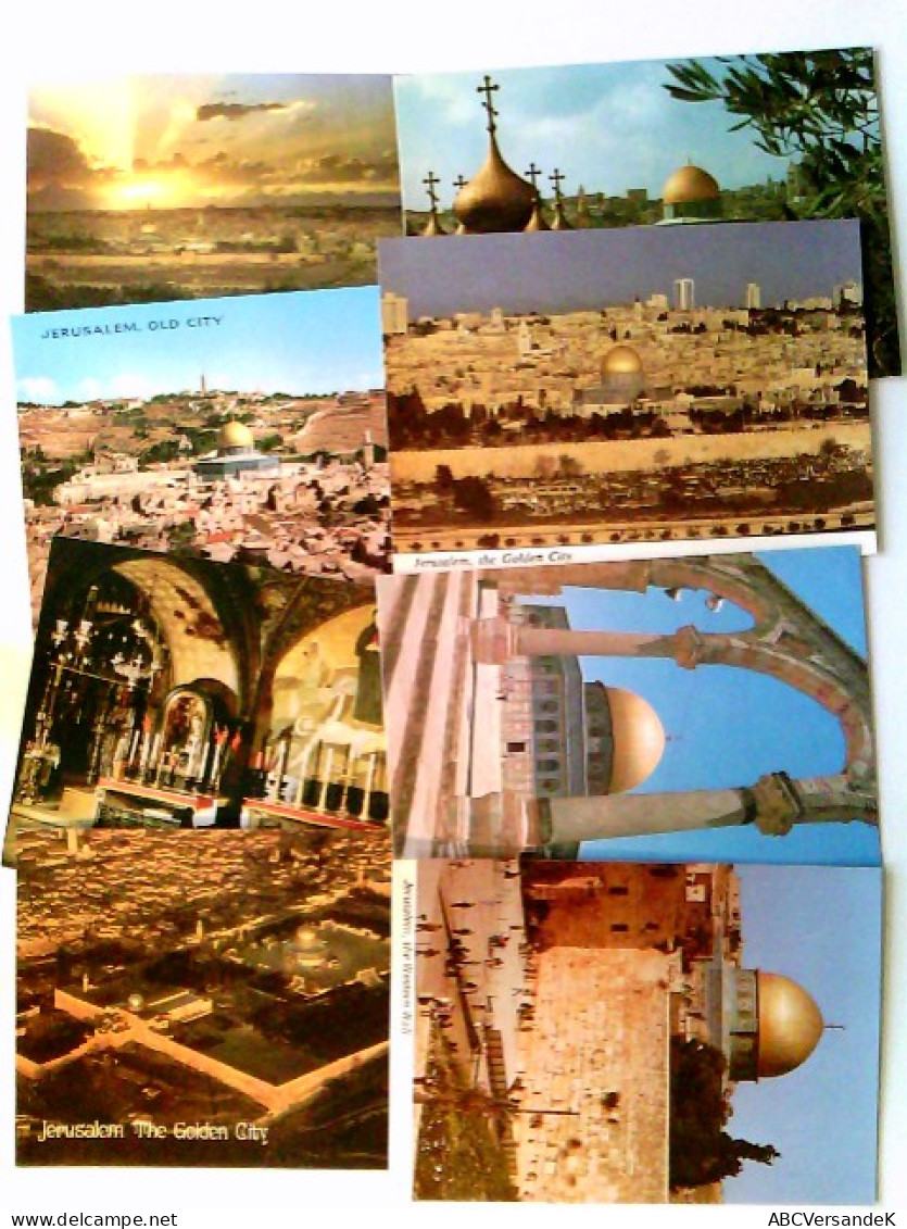 Jerusalem, Blick über Die Stadt, Ölberg, Klagemauer, Grabkirche, Israel, 8 AK, Ungelaufen, , Konvolut - Unclassified