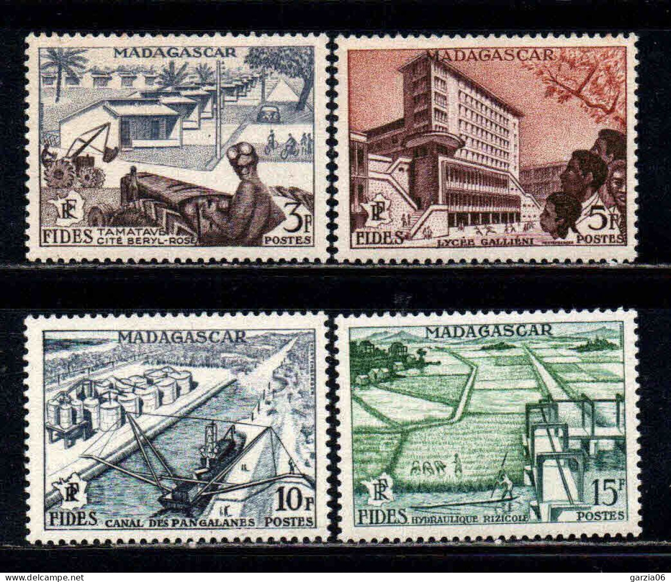Madagascar  - 1956 -  FIDES  - N° 327 à 330 - Neuf ** -  MNH - Unused Stamps