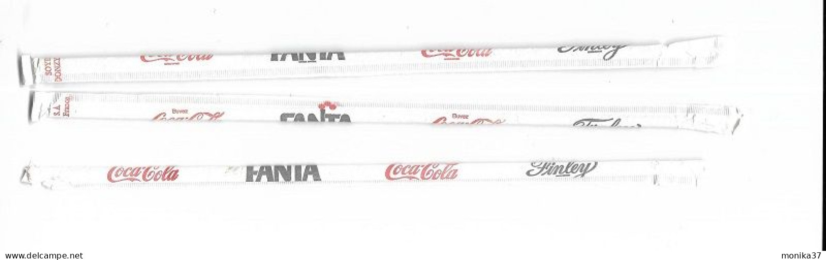 Pailles Publicitaires Enveloppées De Bistrot Fanta Coca Cola Finley Année 1980 - Altri & Non Classificati