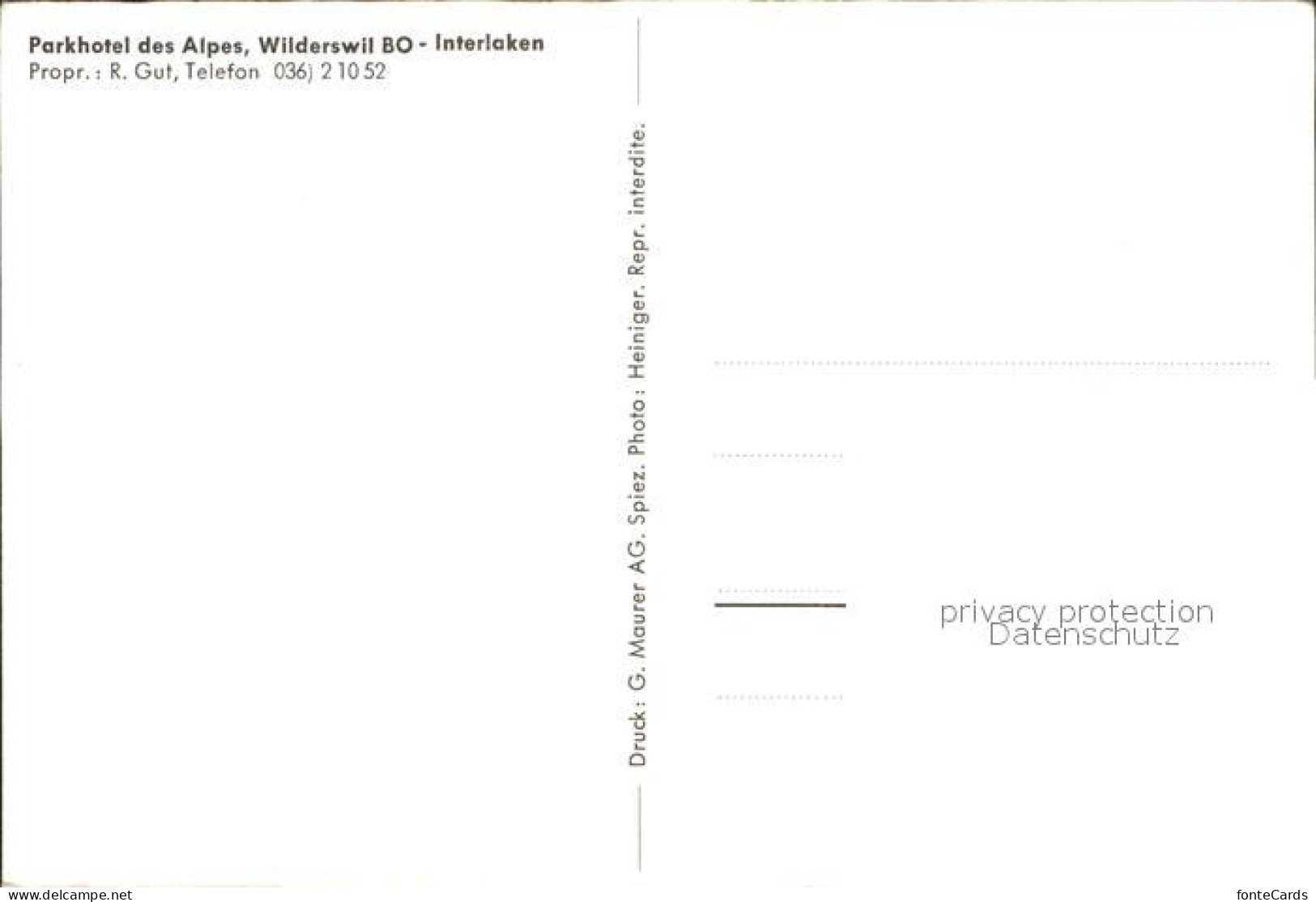 11939773 Wilderswil Parkhotel Des Alpes Wilderswil - Sonstige & Ohne Zuordnung