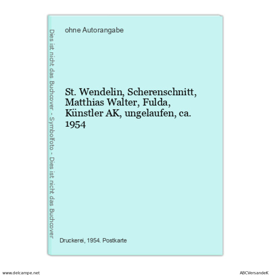 St. Wendelin, Scherenschnitt, Matthias Walter, Fulda, Künstler AK, Ungelaufen, Ca. 1954 - Unclassified