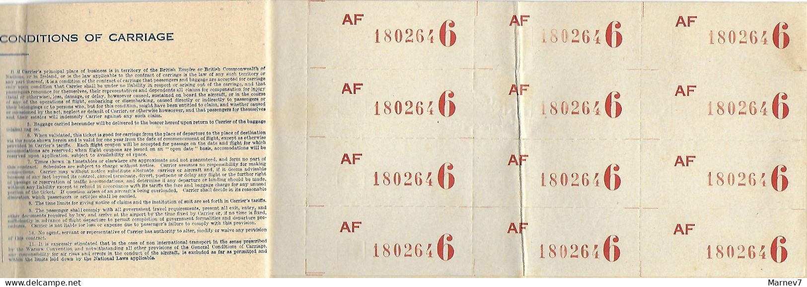 Billet D'AVION De Passage - PARIS-ABIDJAN -transport Aérien - AIR FRANCE 1952 -Timbre Fiscal 40 Francs AOF Côte D'IVOIRE - Otros & Sin Clasificación