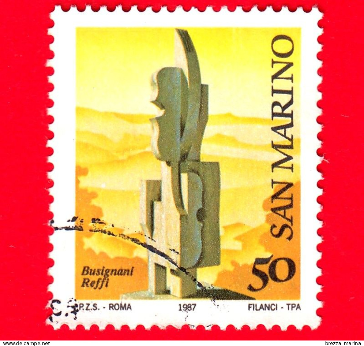 SAN MARINO - Usato - 1987 - Museo All'aperto - Scultura Di Busignani Reffi - 50 - Used Stamps