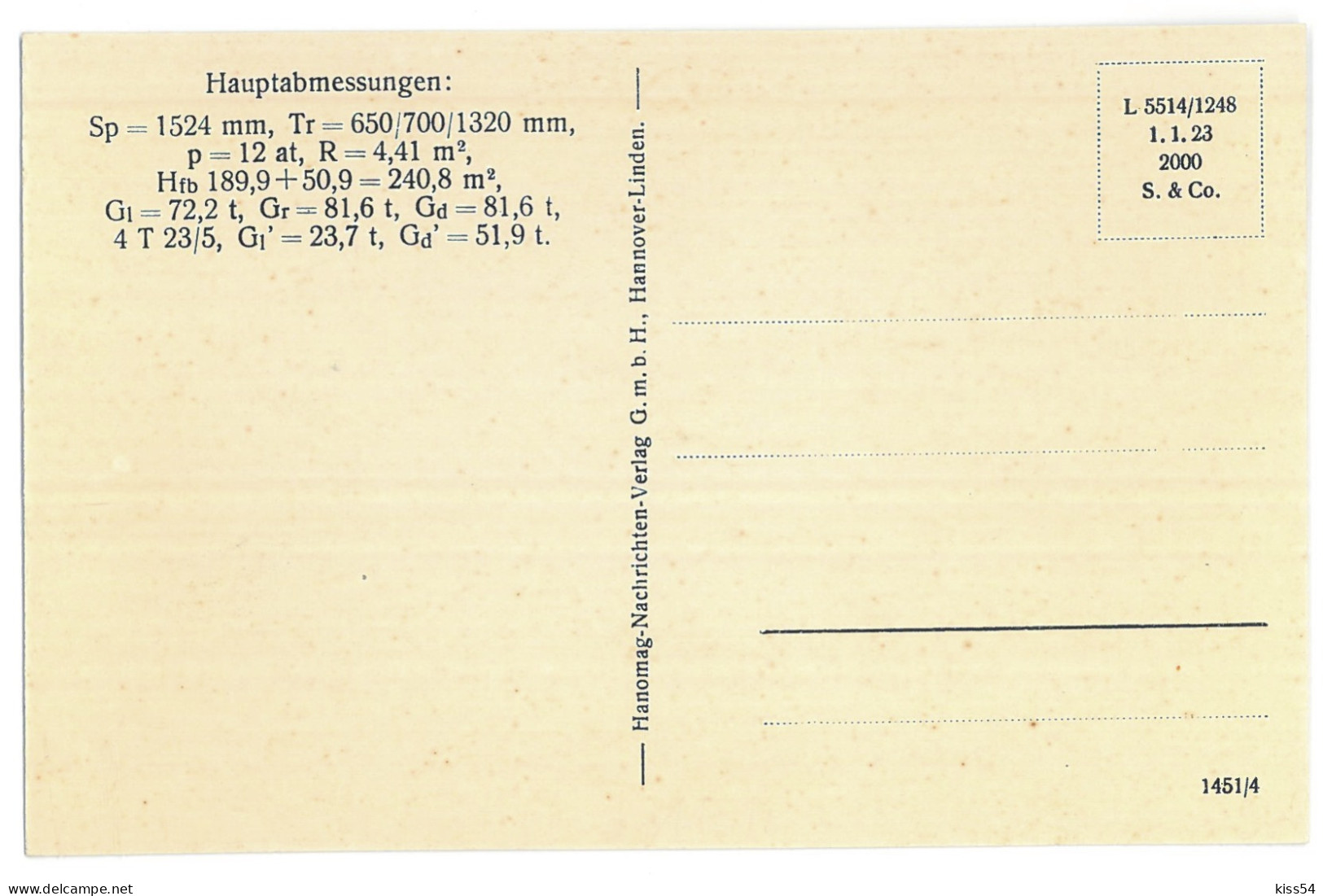RUS 60 - 13676 LOCOMOTIVE, Russia - Old Postcard - Unused - Russia