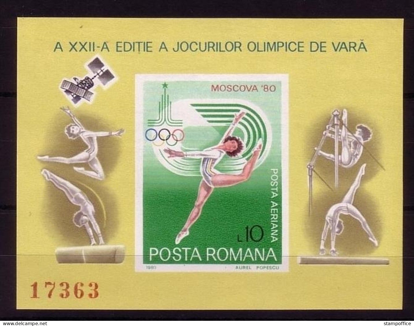 RUMÄNIEN BLOCK 172 POSTFRISCH(MINT) SOMMEROLYMPIADE MOSKAU 1980 KUNSTTURNEN - Blocks & Kleinbögen