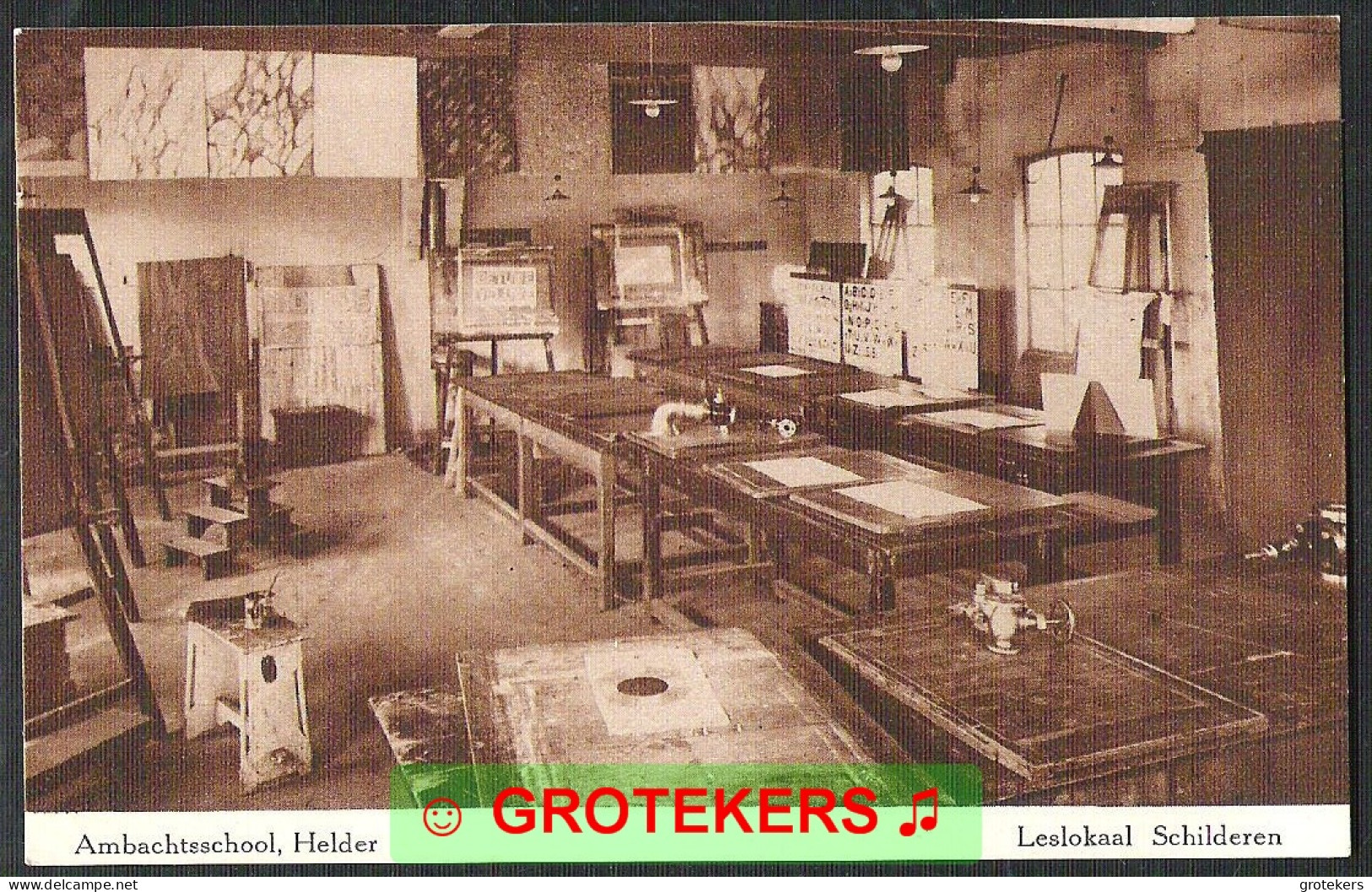 DEN HELDER Ambachtsschool Leslokaal Schilderen Ca 1920 - Den Helder