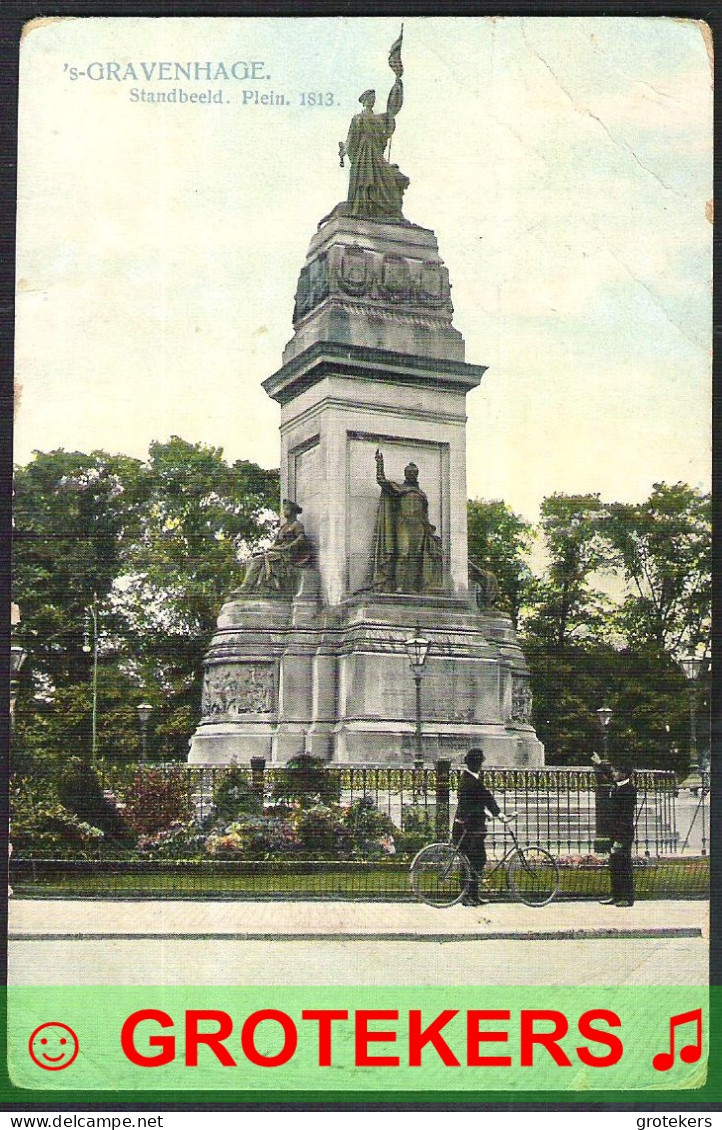 DEN HAAG Standbeeld Plein 1813 Fietser 1910 Naar NEERPELT Belgie - Den Haag ('s-Gravenhage)