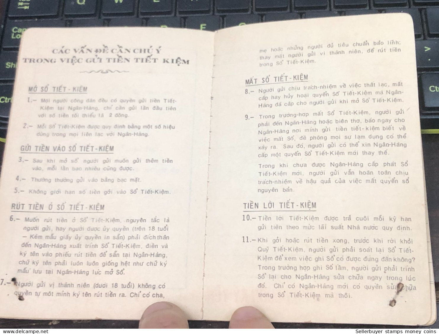 NAM VIET NAM STATE BANK SAVINGS BOOK PREVIOUS -1 976-PCS 1 BOOK - Chèques & Chèques De Voyage