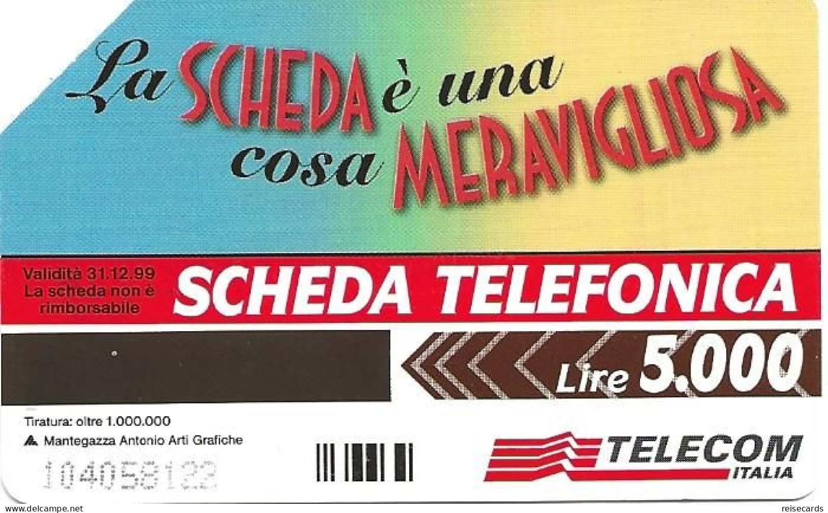 Italy: Telecom Italia - La Scheda Telefonica, Non Ho Più  Monete - Openbare Reclame