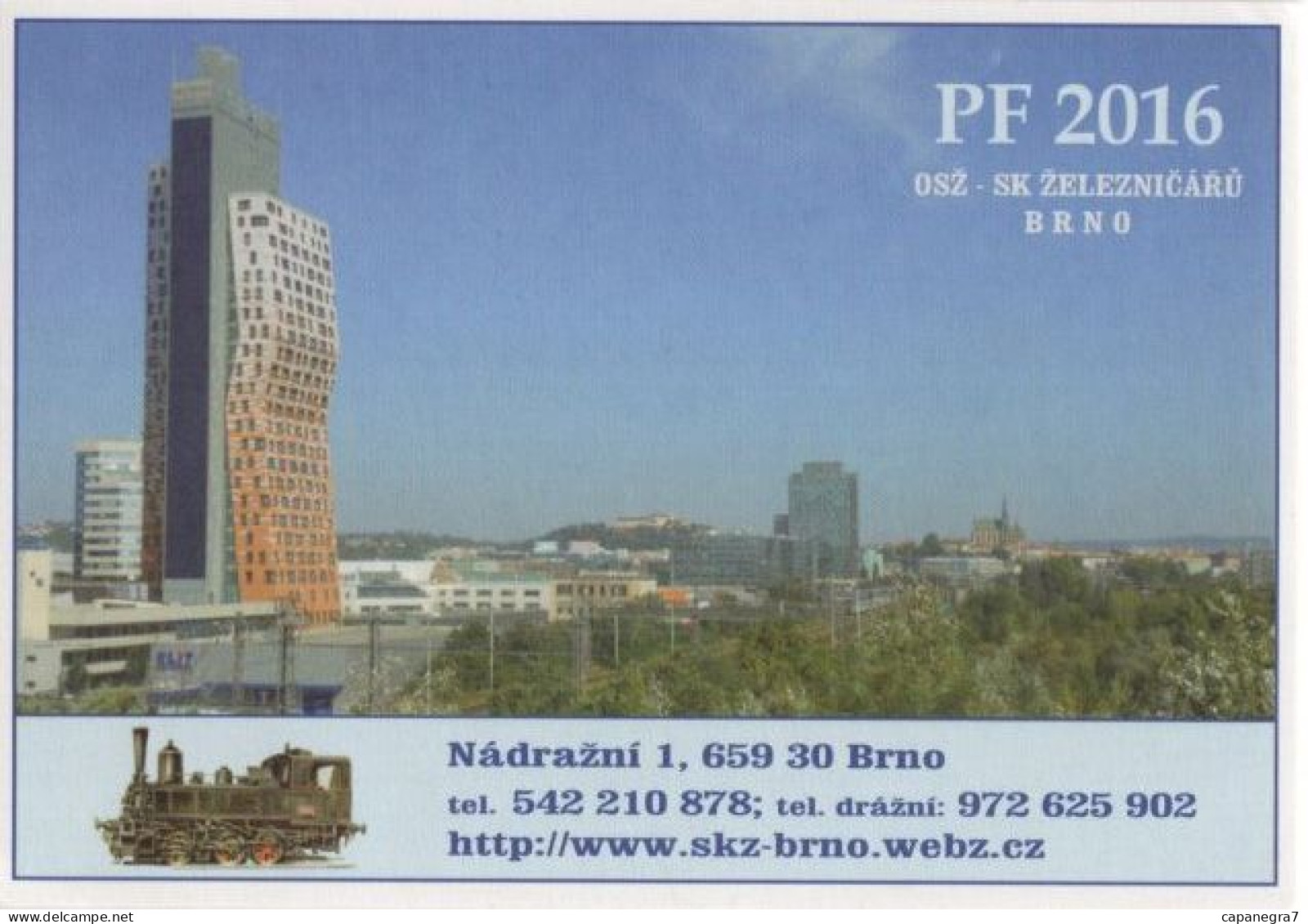 Train, Locomotive, Brno, Basic Organization Of Railway Workers Brno, Czech Rep. 2016, 110 X 75 Mm - Kleinformat : 2001-...