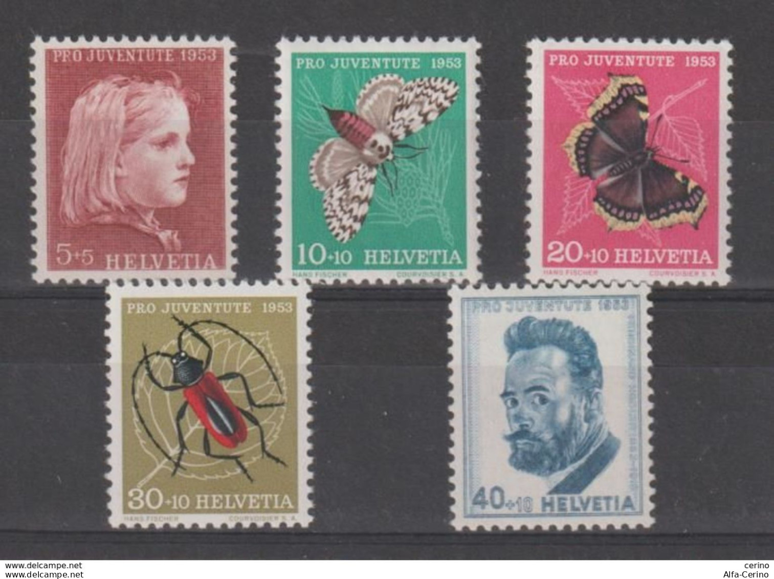 SVIZZERA:  1953  PRO  JUVENTUTE  -  S. CPL. 5  VAL. N. -  YV/TELL. 539/44 - Unused Stamps