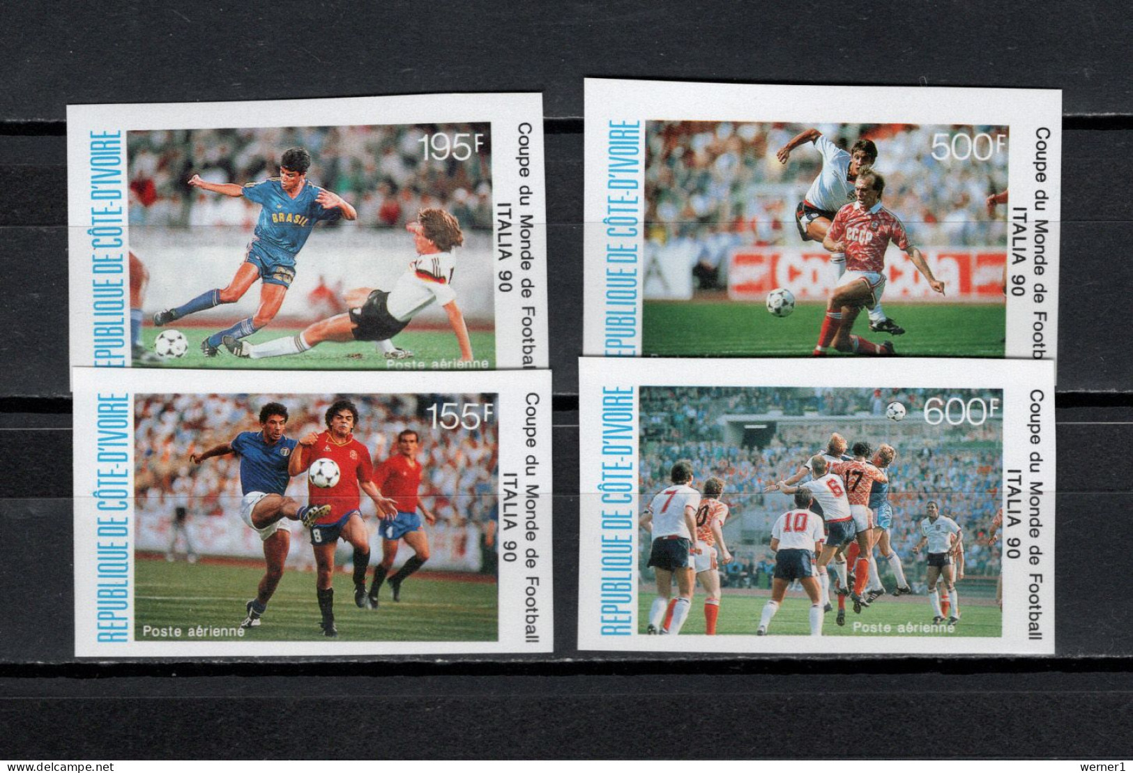 Ivory Coast 1990 Football Soccer World Cup Set Of 4 Imperf. MNH -scarce- - 1990 – Italy