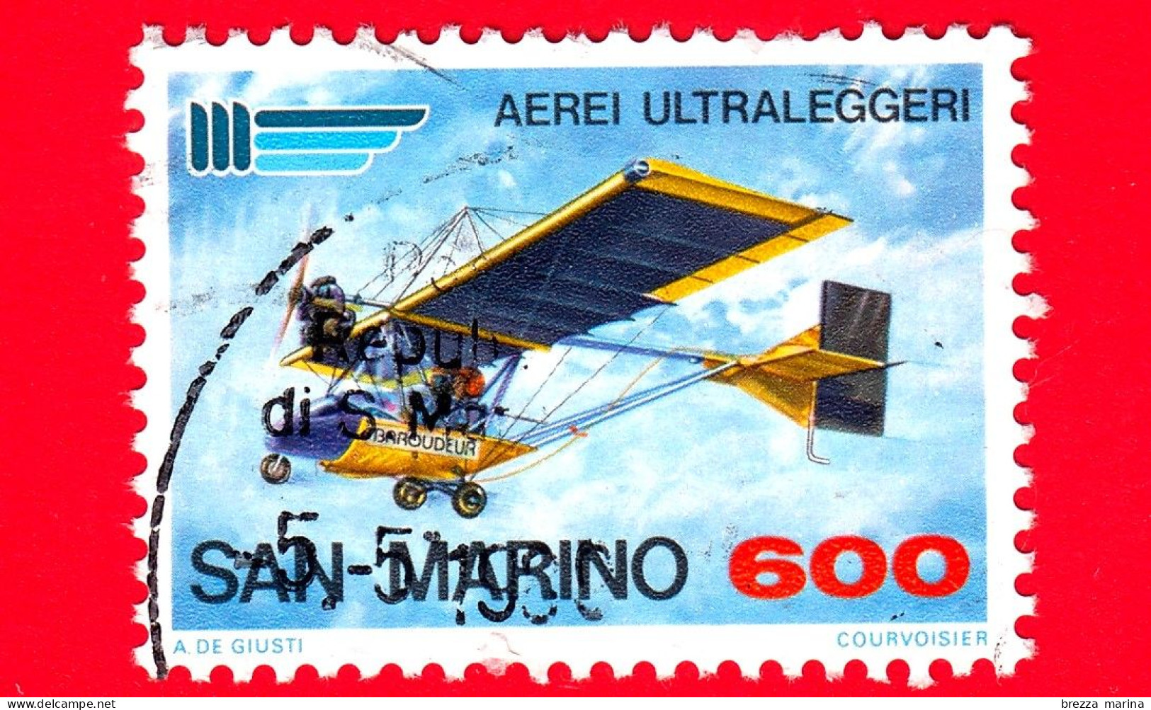 SAN MARINO - Usato - 1987 - Aerei Ultraleggeri - Ultralight Aircraft - 600 - Usados