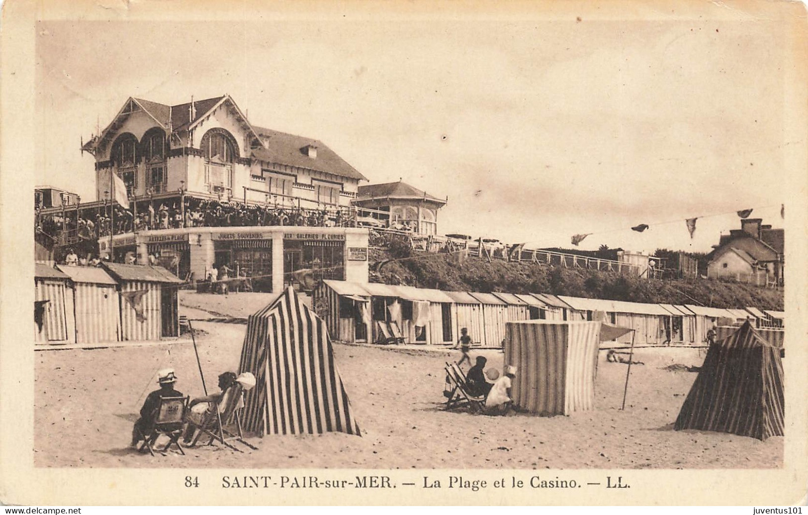 CPA Saint Pair-La Plage Et Le Casino-84-Timbre-RARE    L2882 - Saint Pair Sur Mer