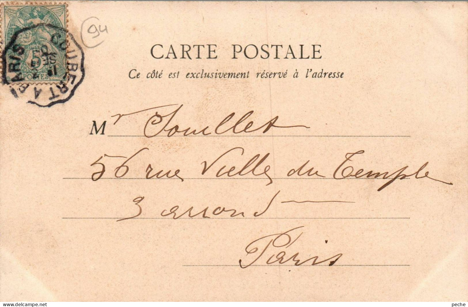 N°1523 W -cachet Convoyeur -Coubert à Paris- - Railway Post