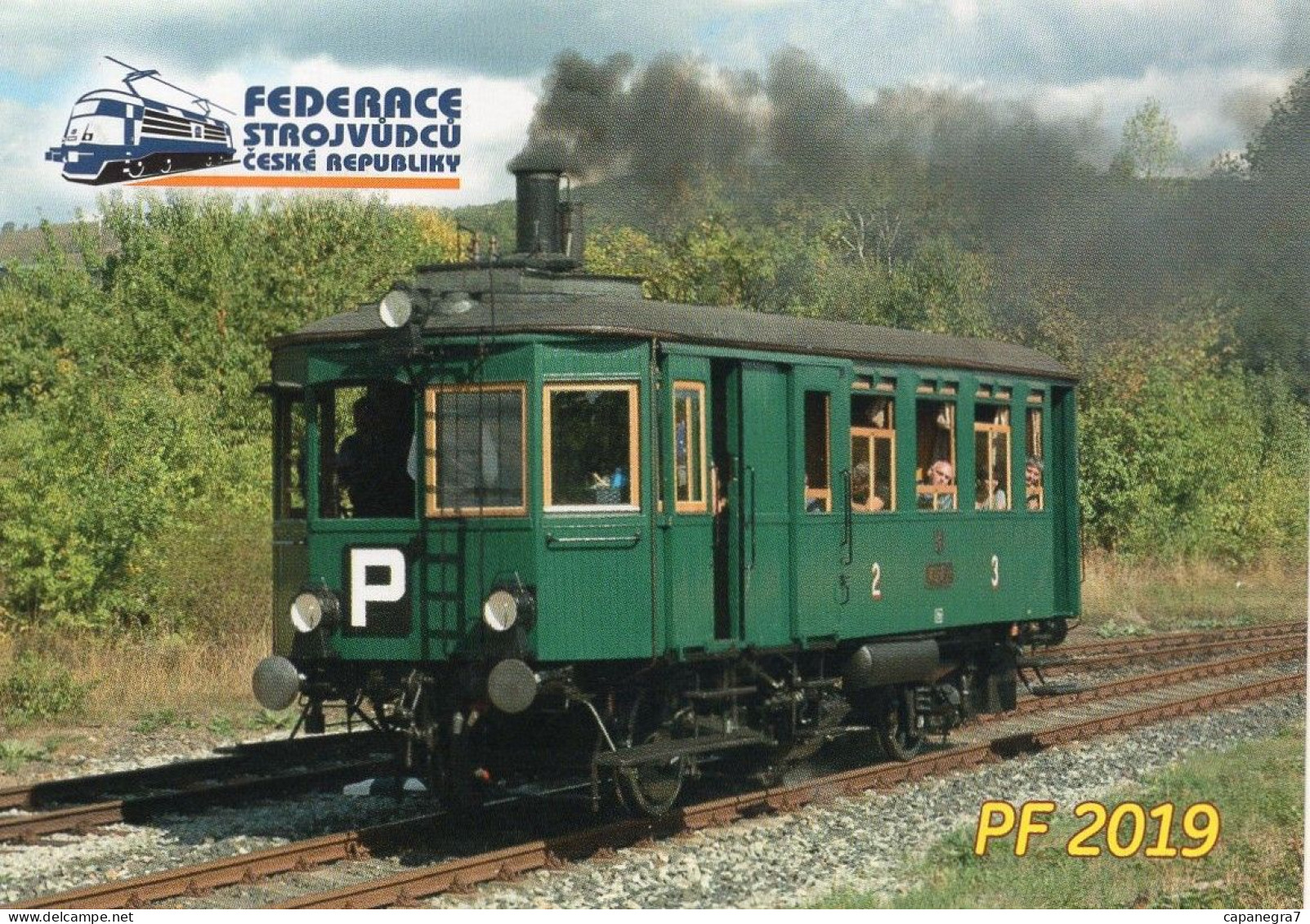 Rail Motor Trains, Locomotive, Train Drivers' Federation Czech Rep., 2019, 100 X 70 Mm - Small : 2001-...