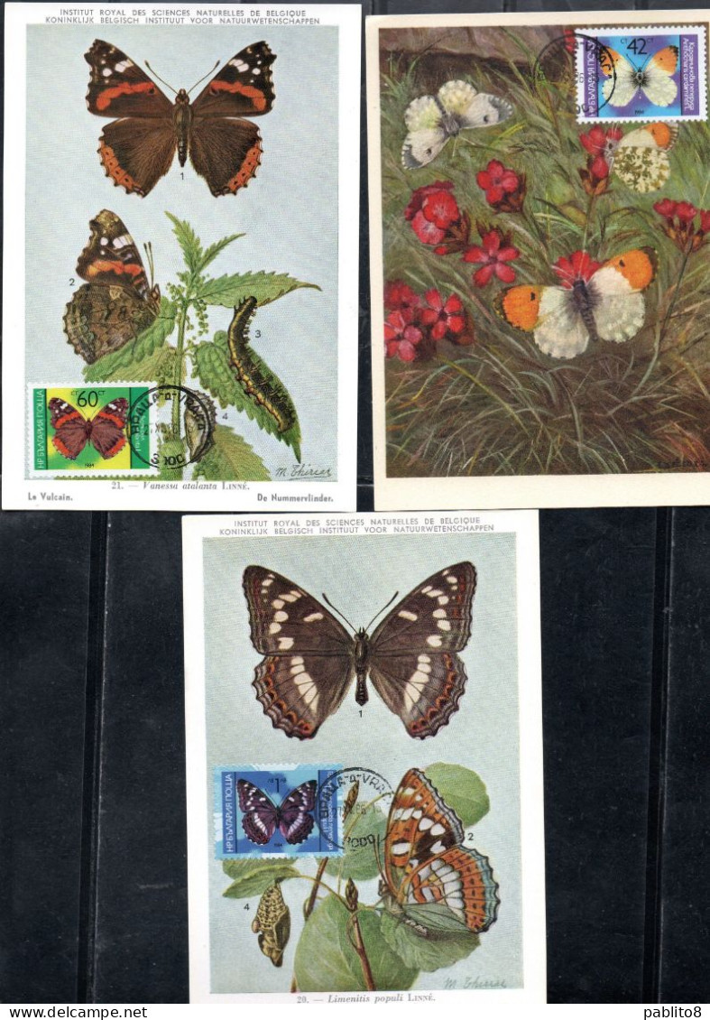 BULGARIA BULGARIE BULGARIEN 1984 BUTTERFLIES COMPLETE SET SERIE COMPLETA MAXI MAXIMUM CARD - FDC