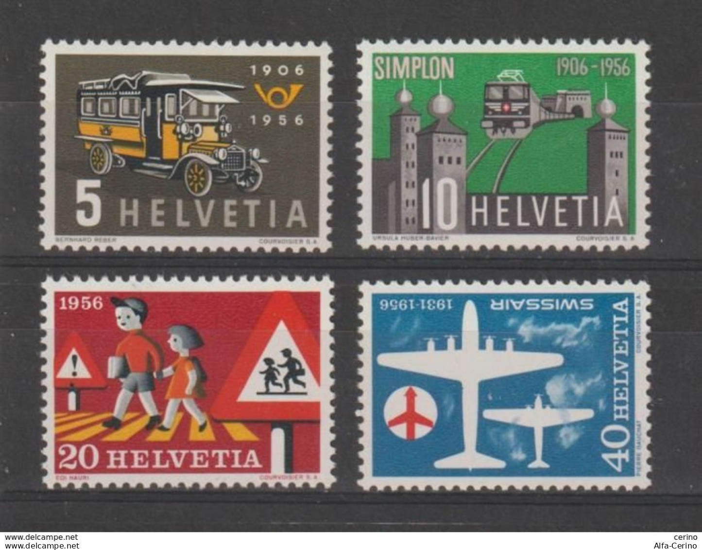 SVIZZERA:  1956  COMMEMORATIVI  -  S. CPL. 4  VAL. N. -  YV/TELL. 572/75 - Neufs