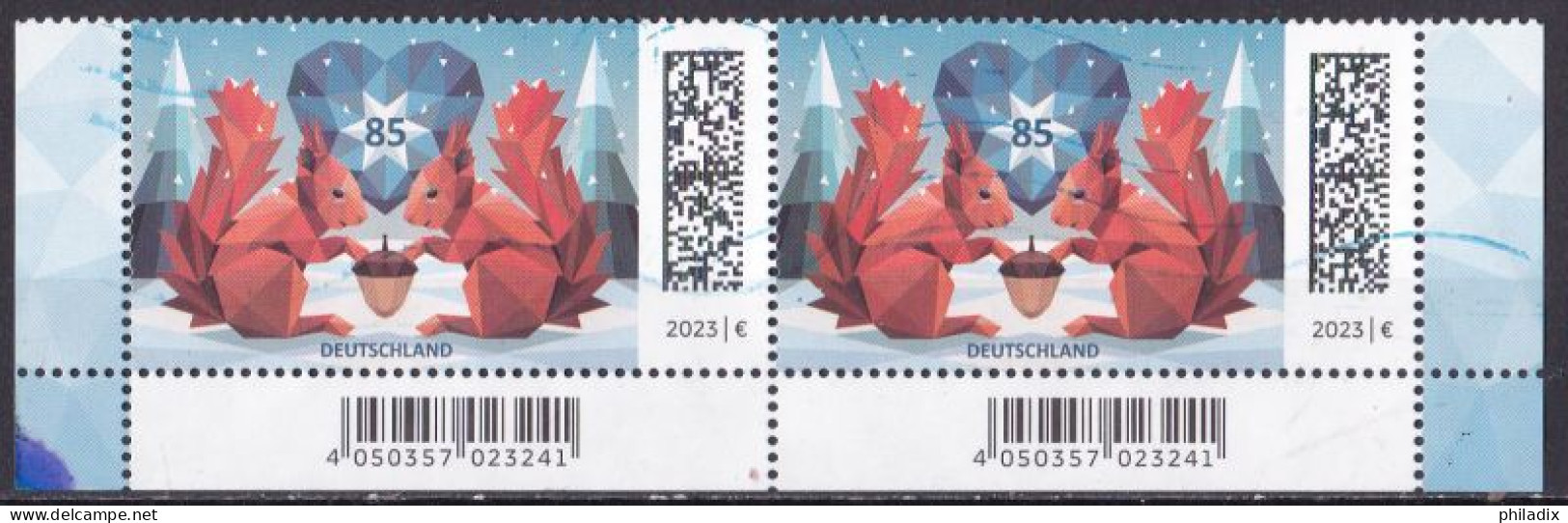 BRD 2023 Mi. Nr. 3798 O/used Eckrandpaar (BRD1-3) - Used Stamps