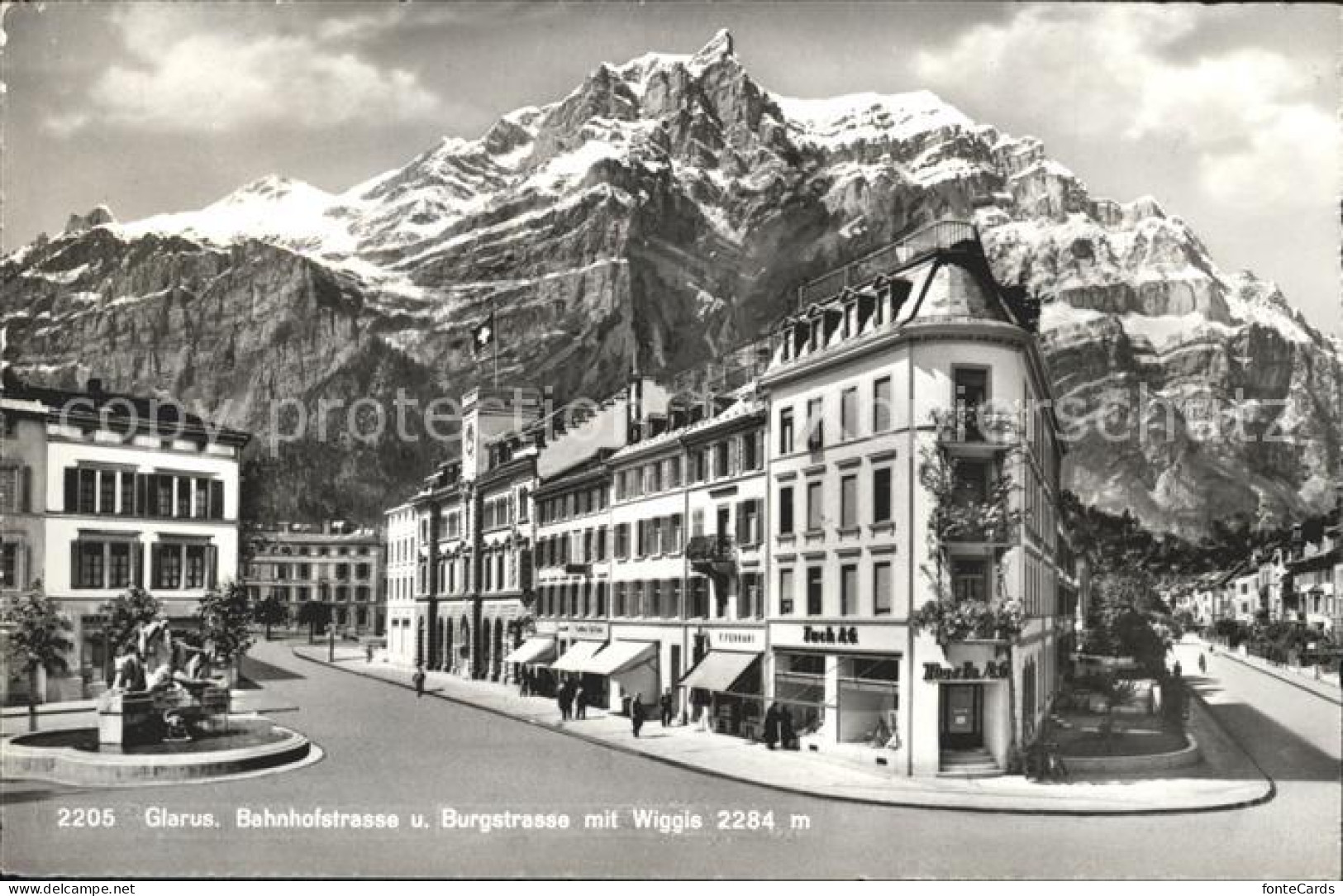 11928423 Glarus GL Bahnhofstrasse Und Burgstrasse Mit Wiggis Glarus - Sonstige & Ohne Zuordnung