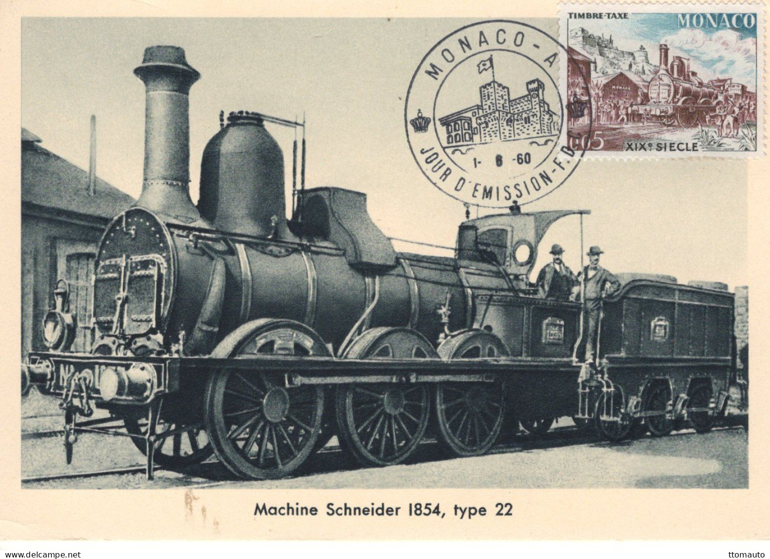 Machine Schneider 1854 - Type 22 - Monaco Carte Maximum - Trains