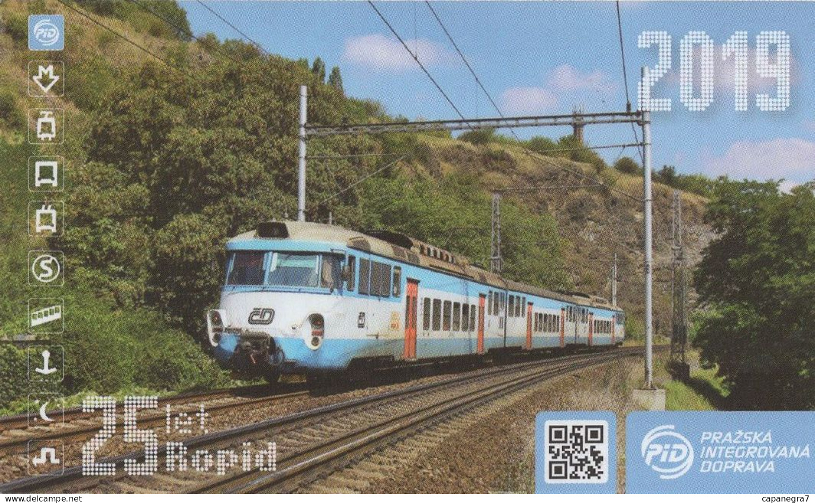 Train, Locomotive, ROPID Praha, Czech Rep., 2019, 55 X 90 Mm - Tamaño Pequeño : 2001-...
