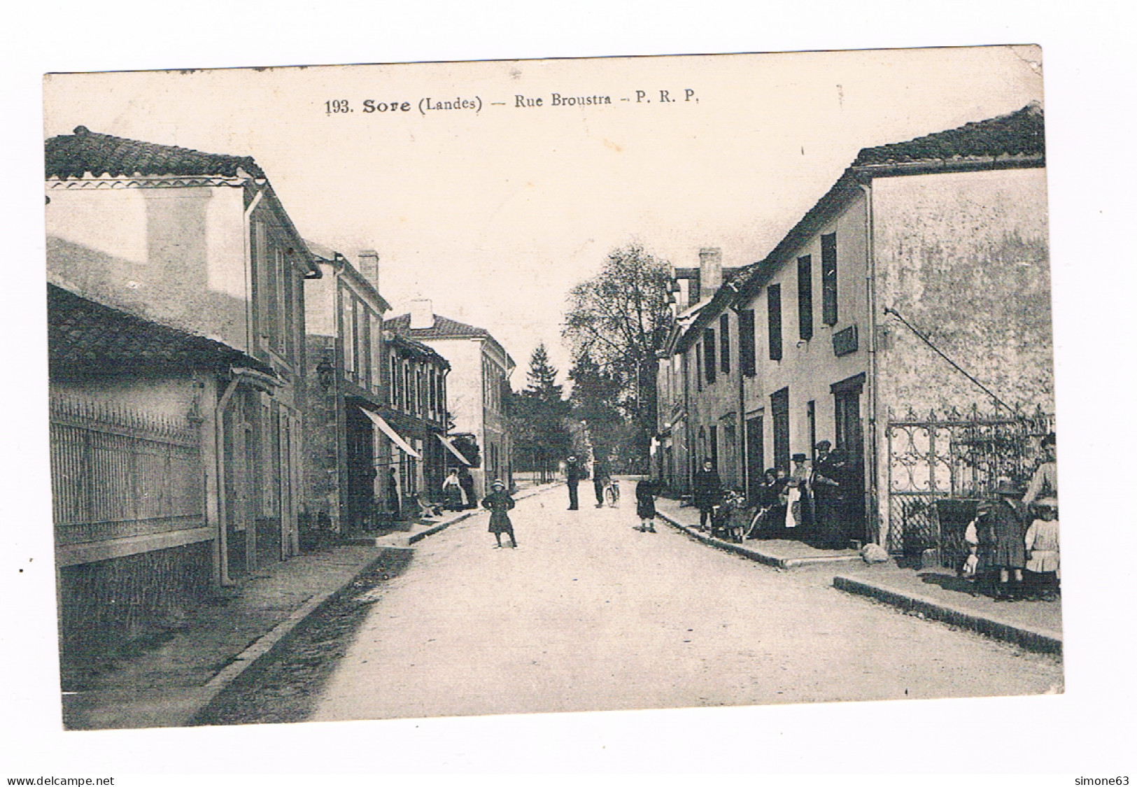 D  40  - Cpa - SORE  - RUE BROUSTRA - Sore