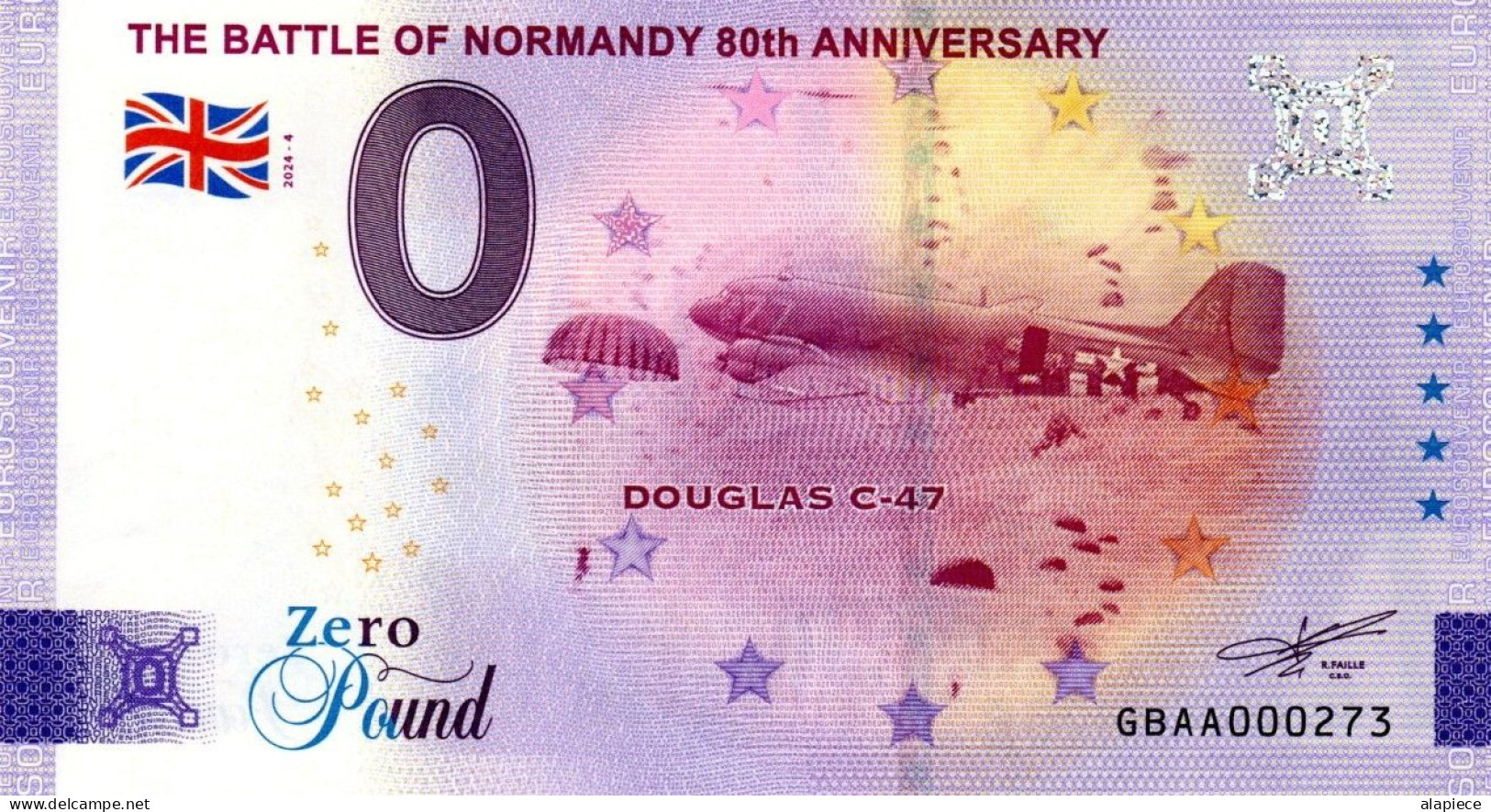 Billet Touristique - 0 Pound - UK - The Battle Of Normandy 80th Anniversary  (2024-4) - Private Proofs / Unofficial