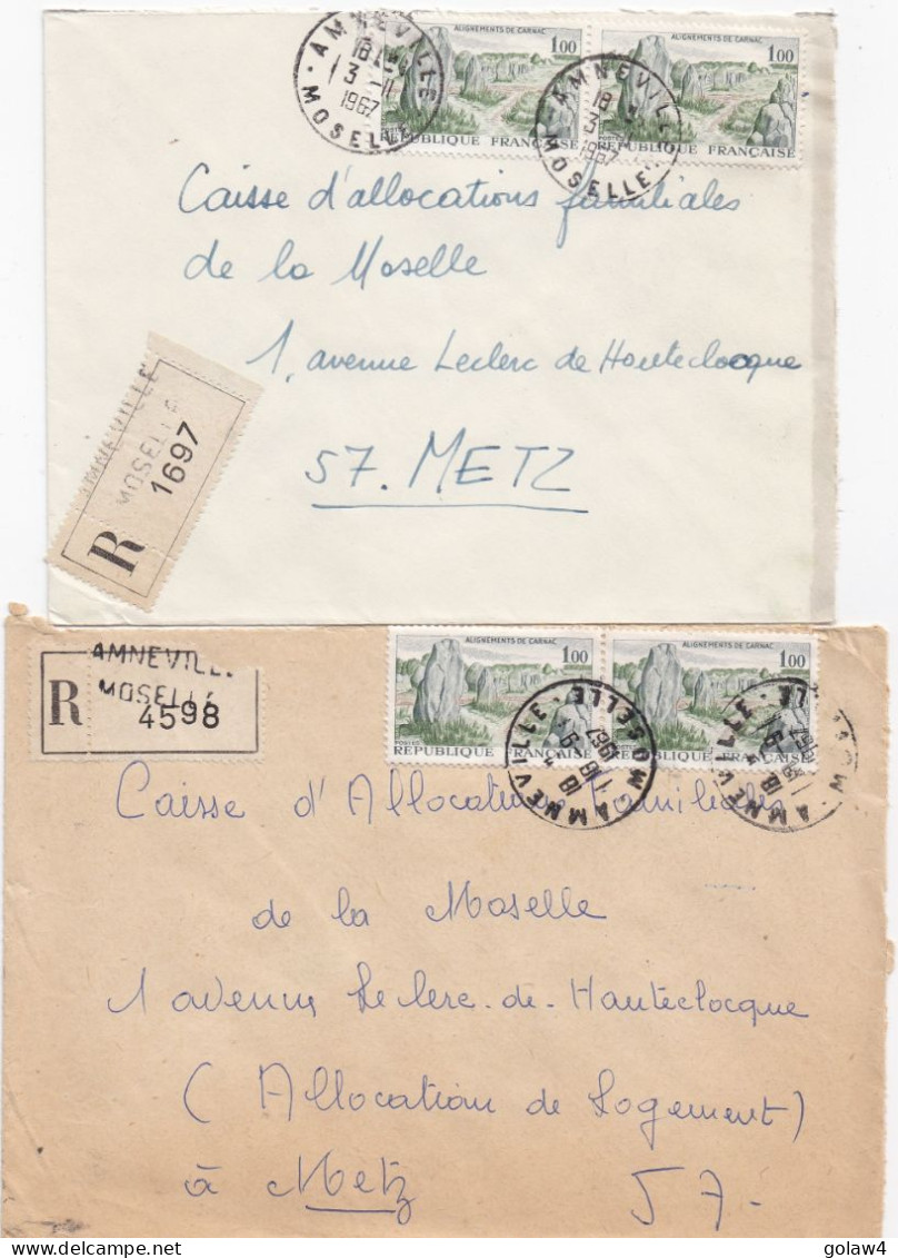 36920# LOT 21 LETTRES FRANCHISE PARTIELLE RECOMMANDE Obl AMNEVILLE MOSELLE 1967 - 1968 Pour METZ - Storia Postale