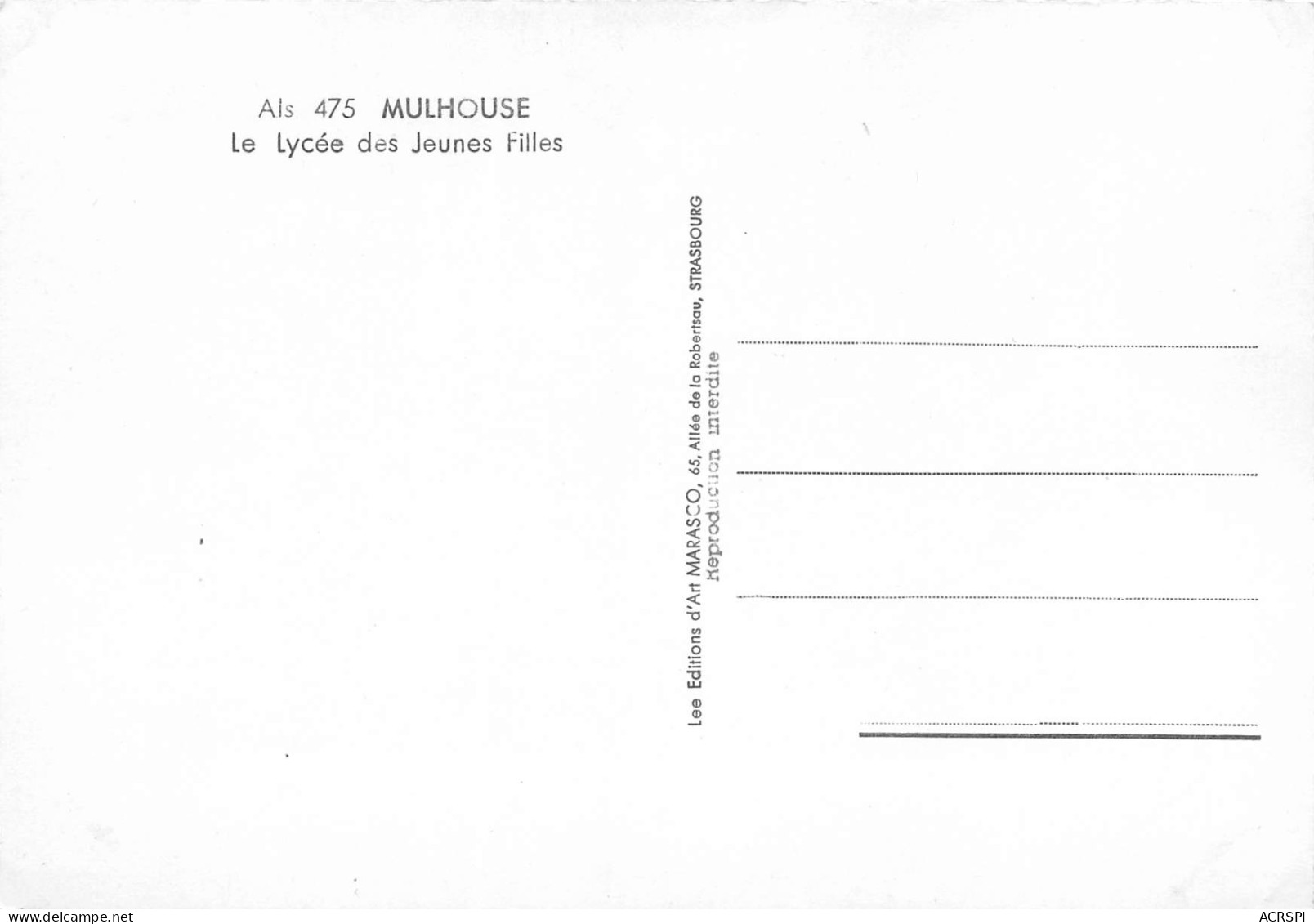 68   MULHOUSE  Le Lycée De Jeunes Filles   N° 118 \MK3000 - Mulhouse