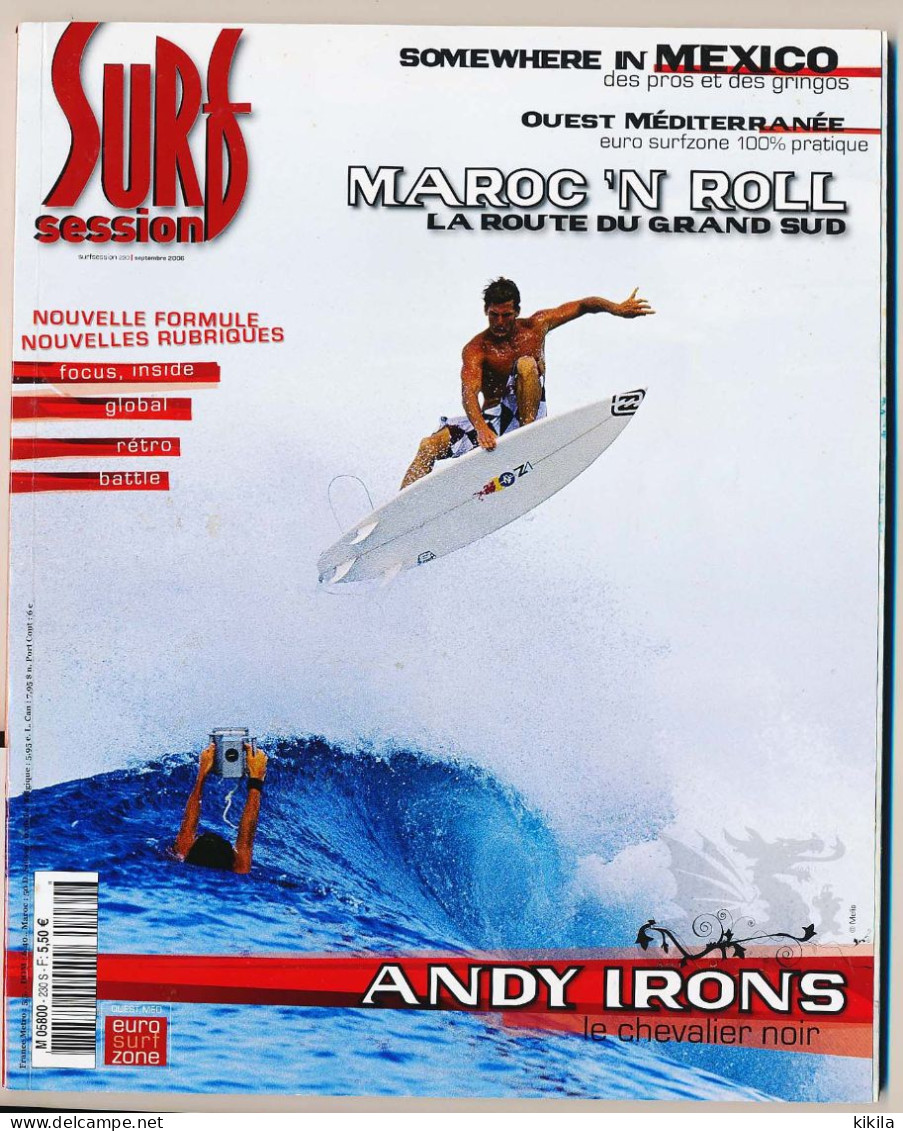 Revue  SURF SESSION  N° 230 S Somewhere In Mexico  Maroc'n Roll  Andy Irons - Sport