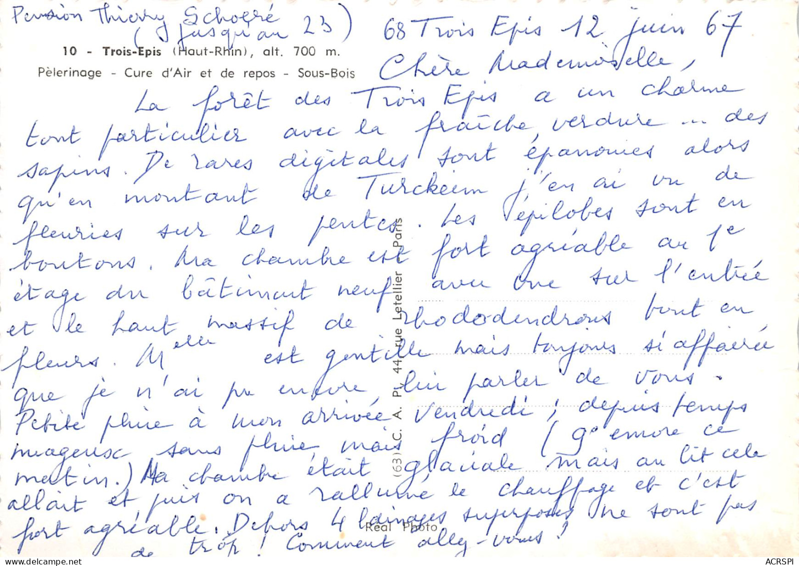 68   TROIS EPIS  Pélerinage Cure D'air Et De Repos   N° 132 \MK3000 - Trois-Epis