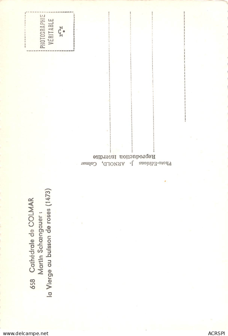 68  COLMAR  La Cathédrale Martin SCHONGAUER  La Vierge Au Buisson De Roses édition Arnold  N° 184 \MK3000 - Colmar