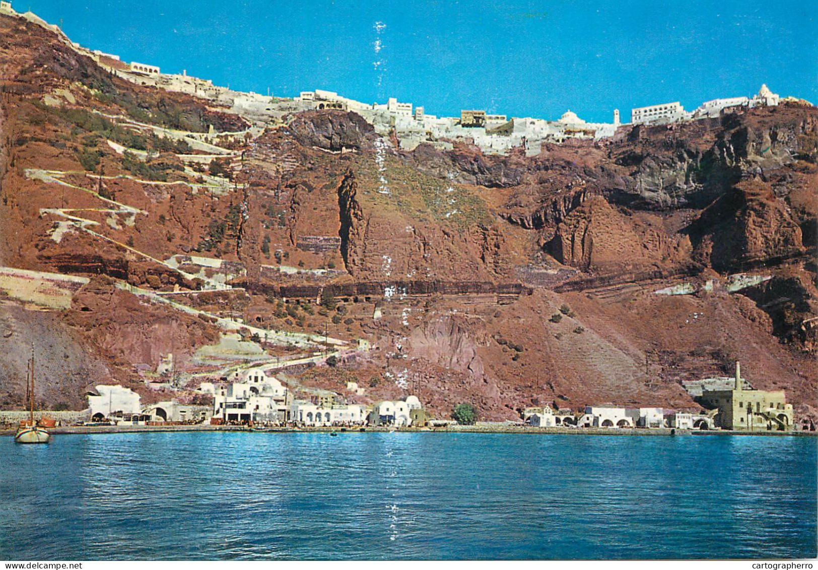 Navigation Sailing Vessels & Boats Themed Postcard Santorin Island - Voiliers