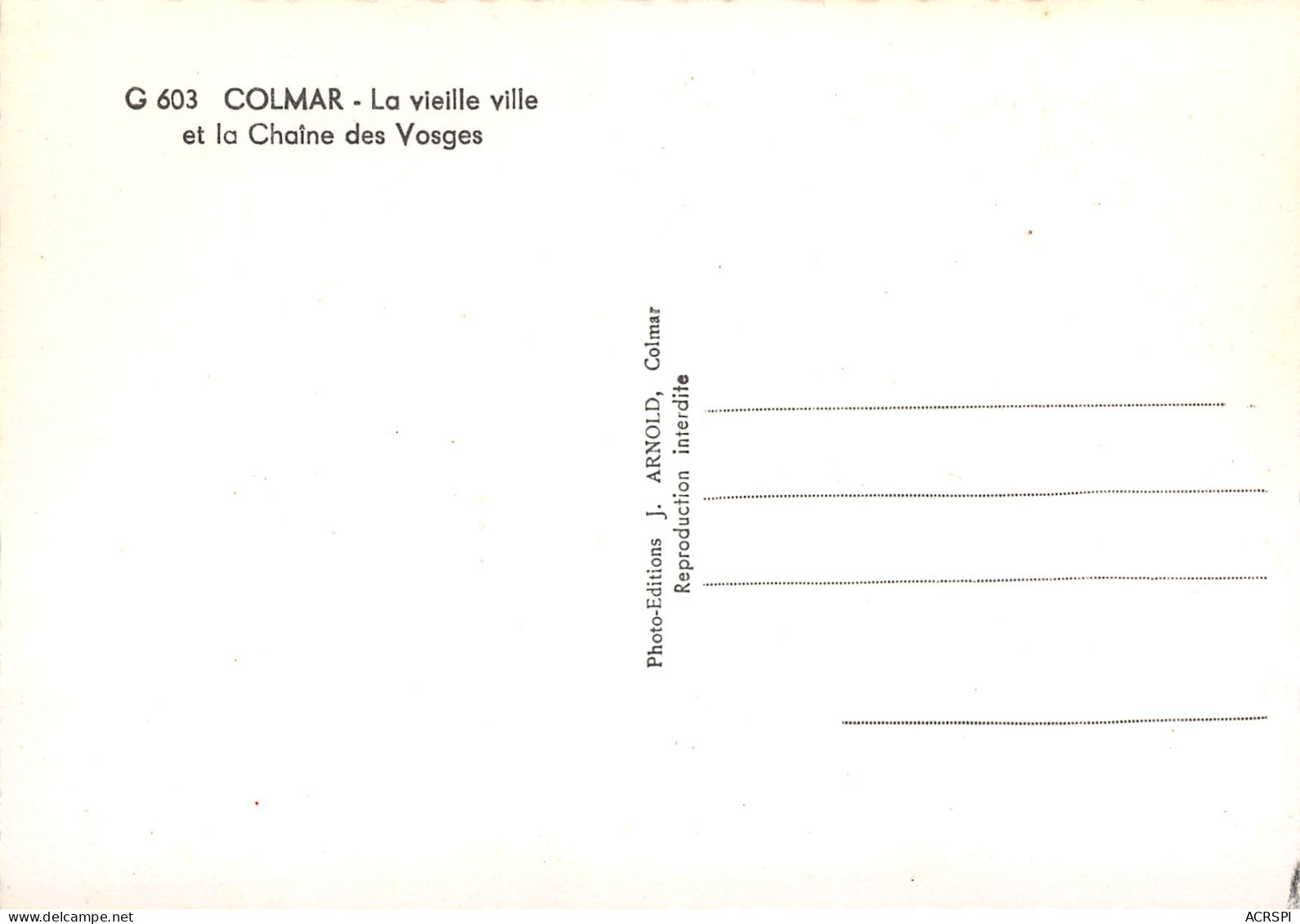 68  COLMAR  La Vieille Ville Et La Chaine Des Vosges   N° 208 \MK3000 - Colmar