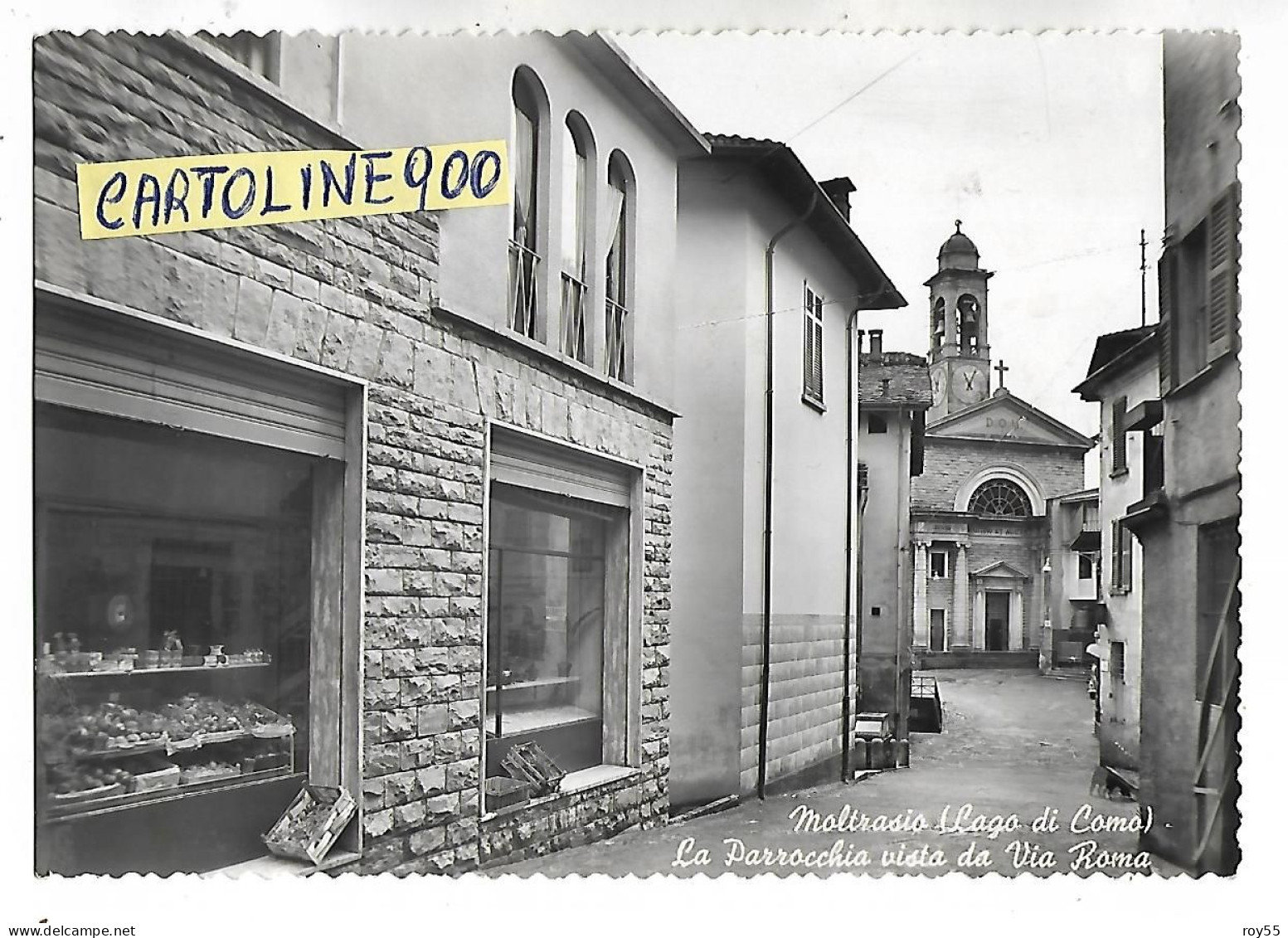 Lombardia-como-moltrasio Via Roma Veduta Vicolo Via Negozio Frutta Chiesa Bella Veduta Anni 60 - Other & Unclassified