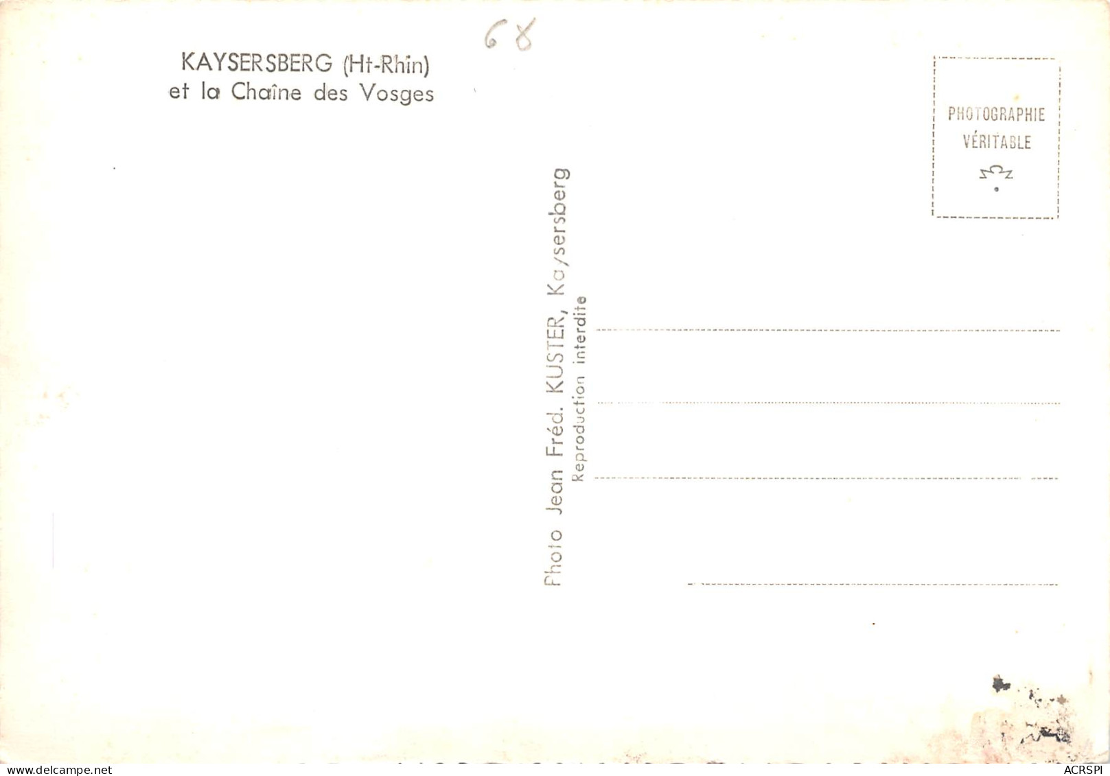 68  KAYSERSBERG Vue Générale Et La Chaine Des Vosges    N° 24 \MK3001 - Kaysersberg