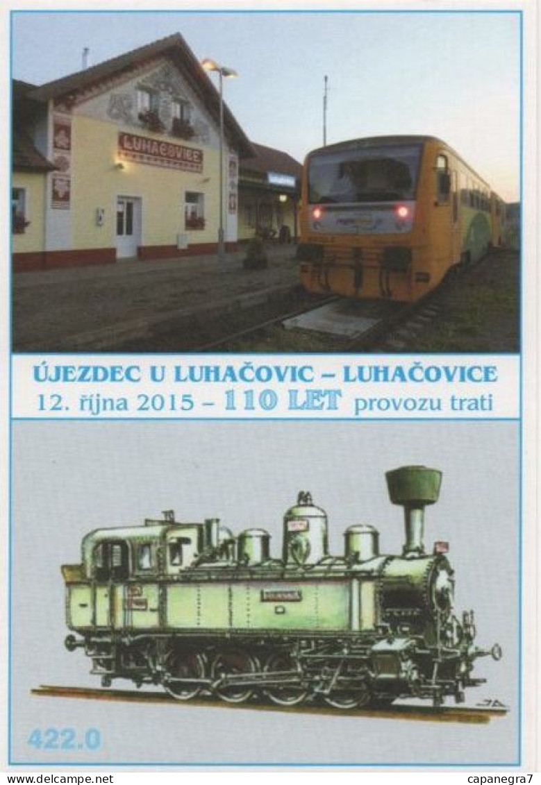 Train, Újezd U Luhačovic, Basic Organization Of Railway Workers Brno, Czech Rep. 2015 75 X 110 Mm - Small : 2001-...