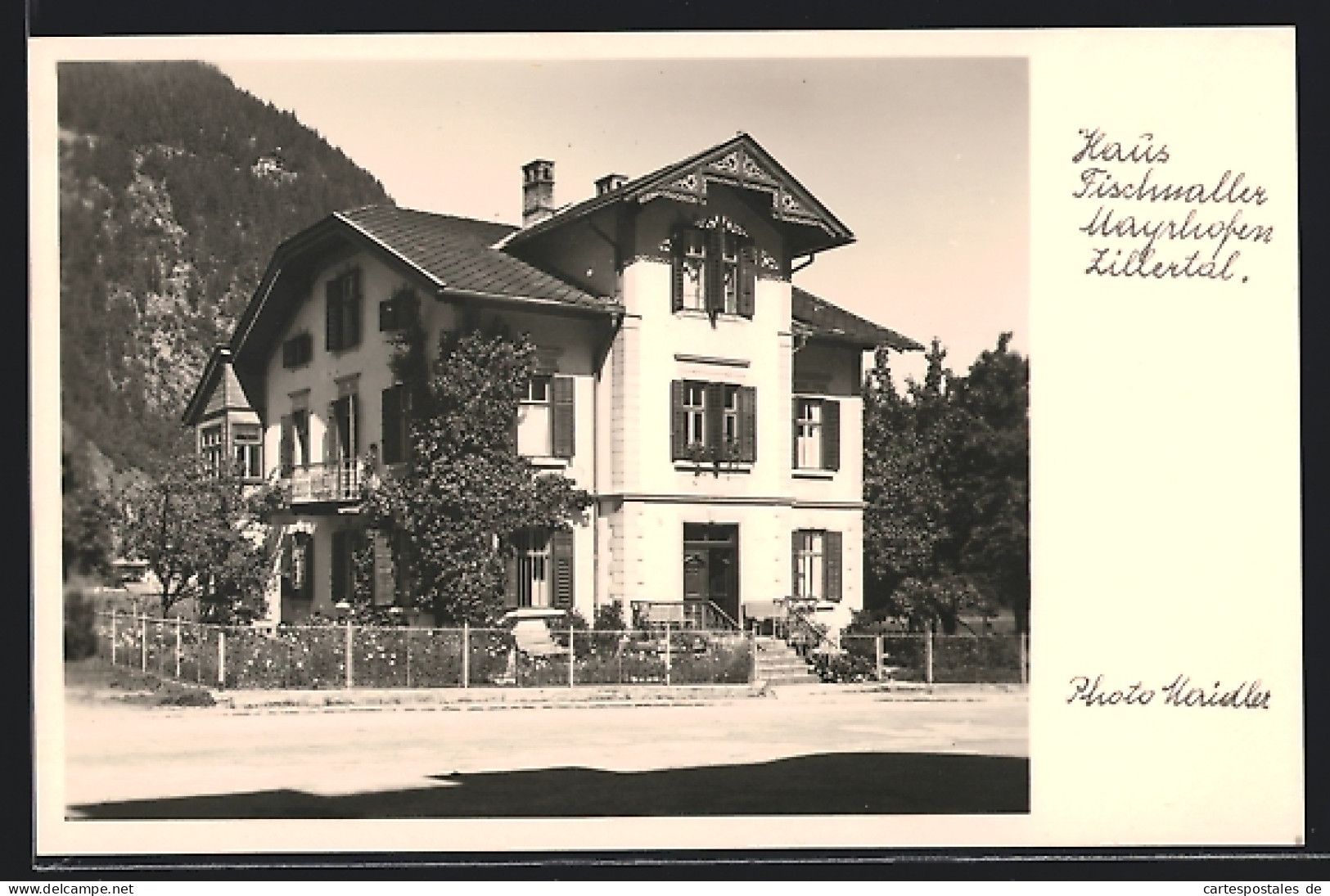 AK Mayrhofen /Zillertal, Strassenpartie Mit Haus Fischwaller  - Sonstige & Ohne Zuordnung