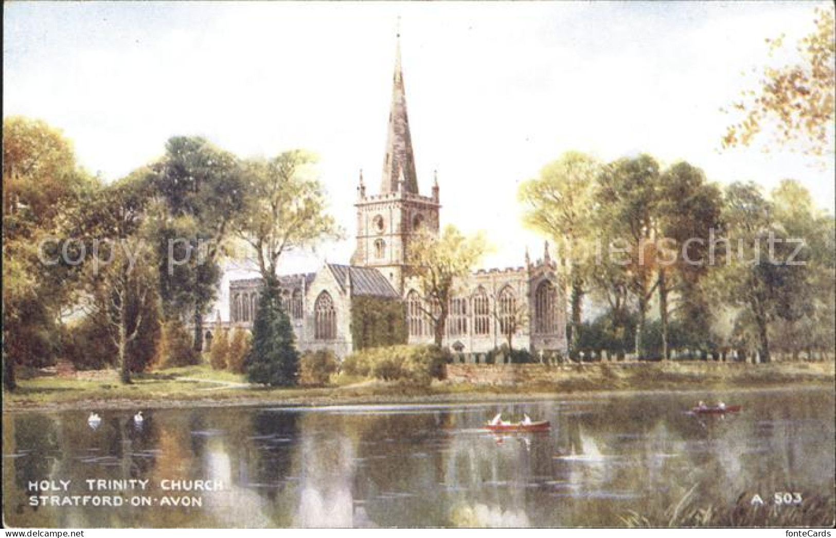 11923258 Stratford-on-Avon Holy Trinity Church Kuenstlerkarte Stratford-on-Avon - Andere & Zonder Classificatie