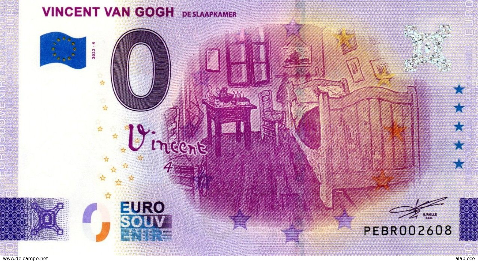 Billet Touristique - 0 Euro - Pays-Bas - Vincent Van Gogh (2022-4) - Private Proofs / Unofficial