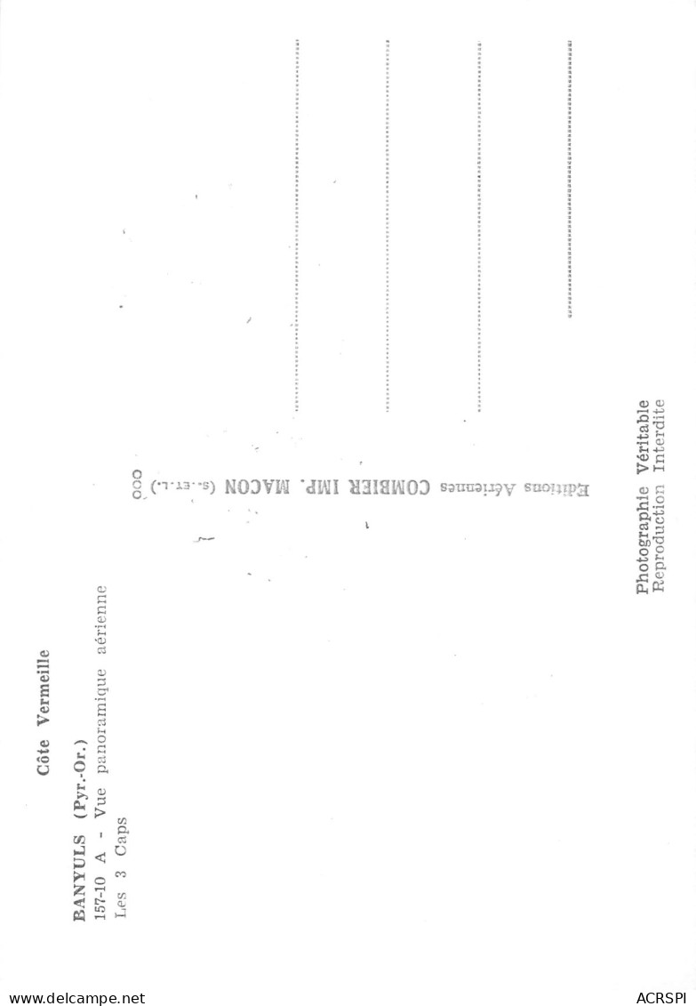 66  BANYULS SUR MER  Vue Générale Panoramique Aérienne Les 3 Caps  édition CIM   N° 113 \MK3002 - Banyuls Sur Mer