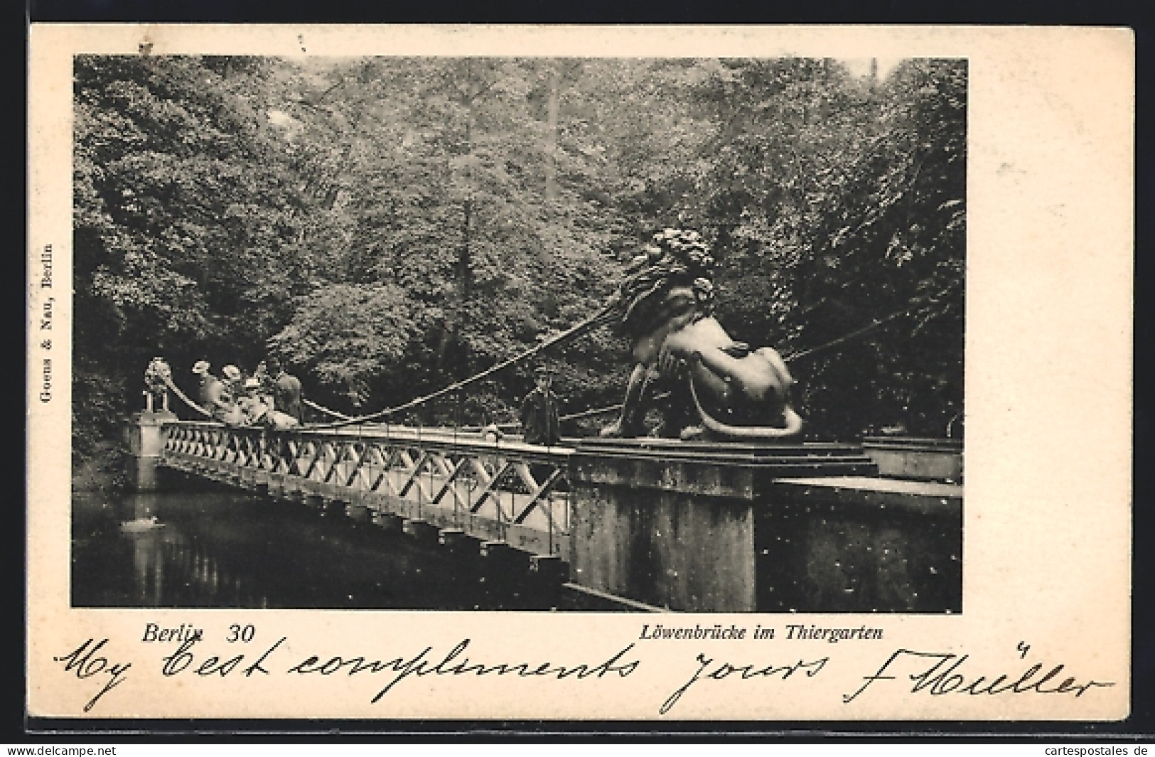 AK Berlin-Tiergarten, Blick über Die Löwenbrücke Im Tiergarten  - Tiergarten