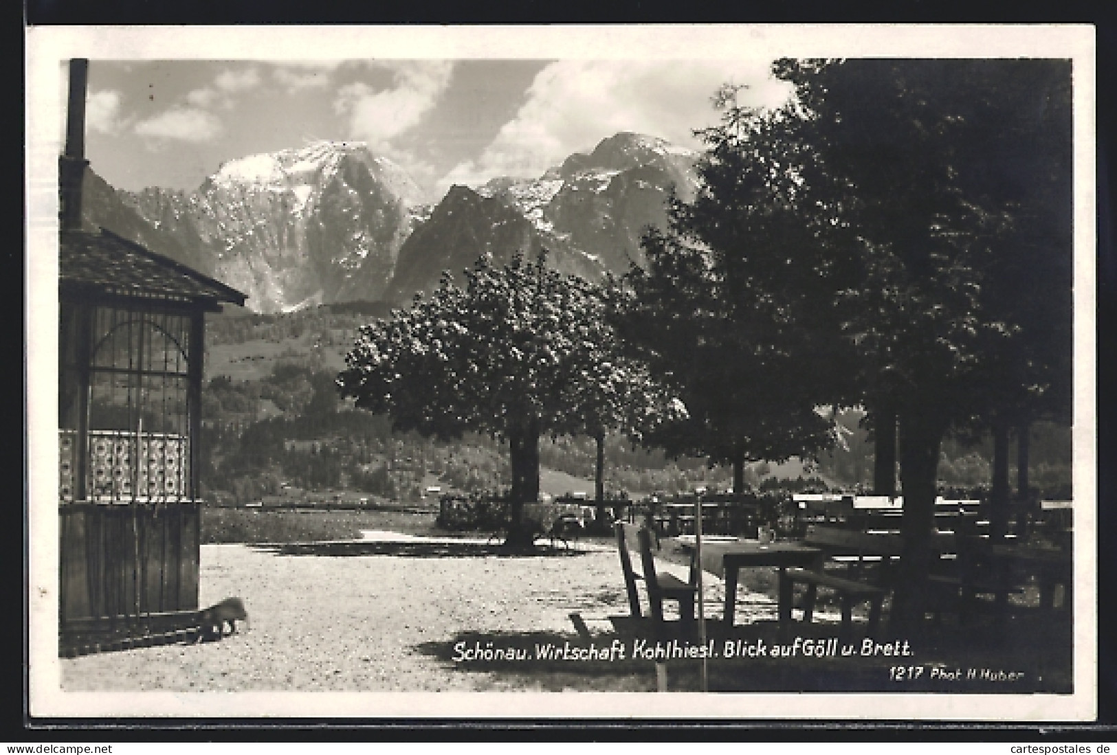 AK Schönau / Berchtesgaden, Restaurant Wirtschaft Kohlhiesl, Blick Auf Göll Und Brett  - Berchtesgaden