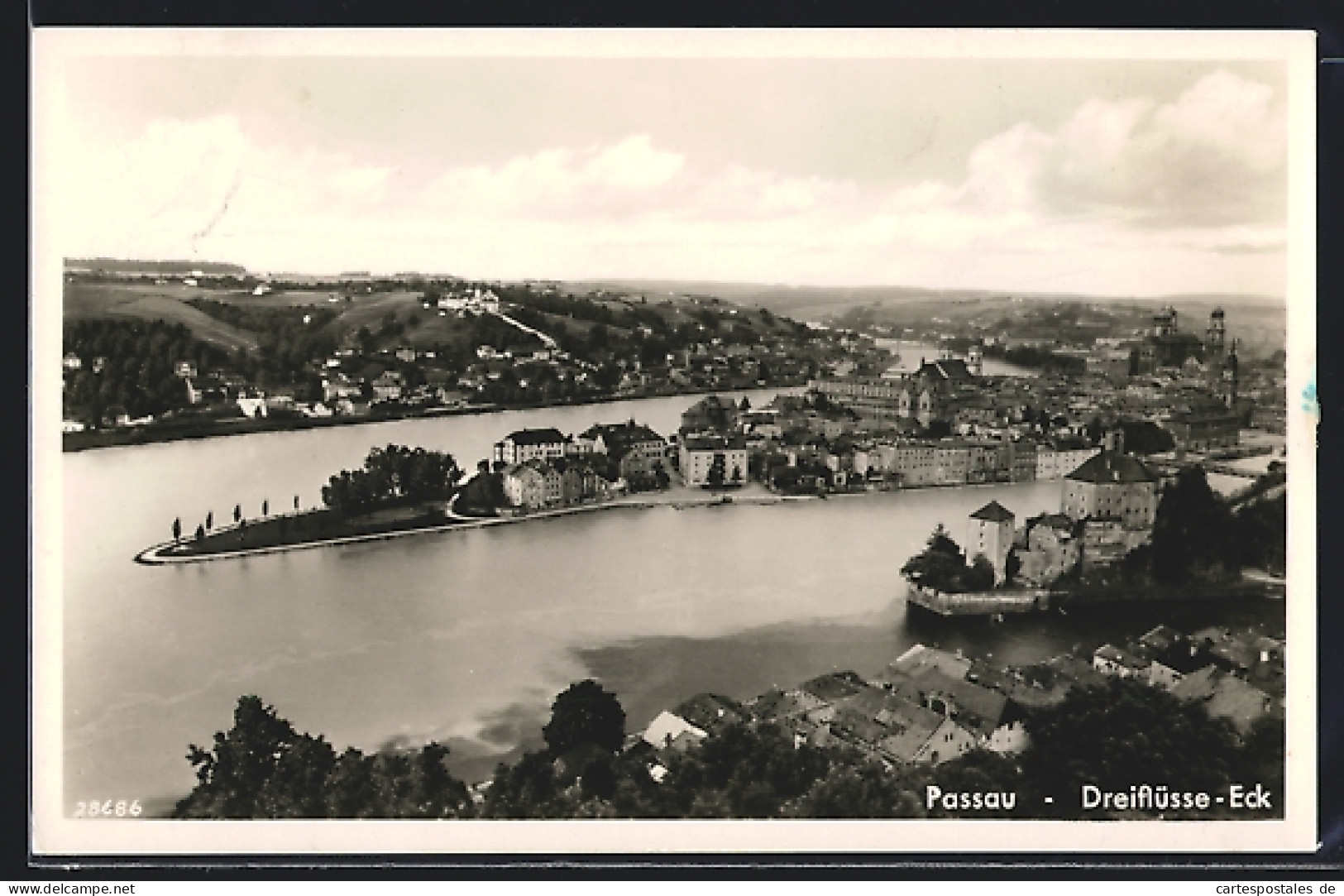 AK Passau, Dreiflüsse-Eck, Ortsansicht  - Passau
