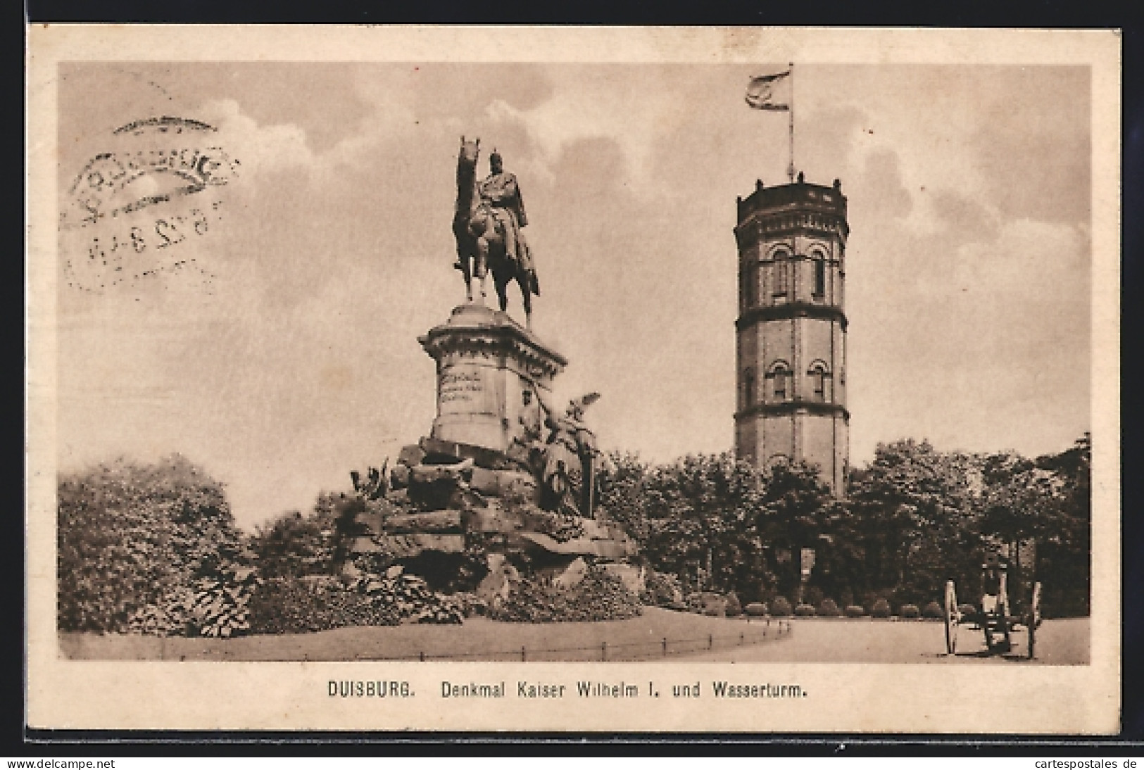 AK Duisburg, Denkmal Kaiser Wilhelm I. Und Wasserturm  - Duisburg