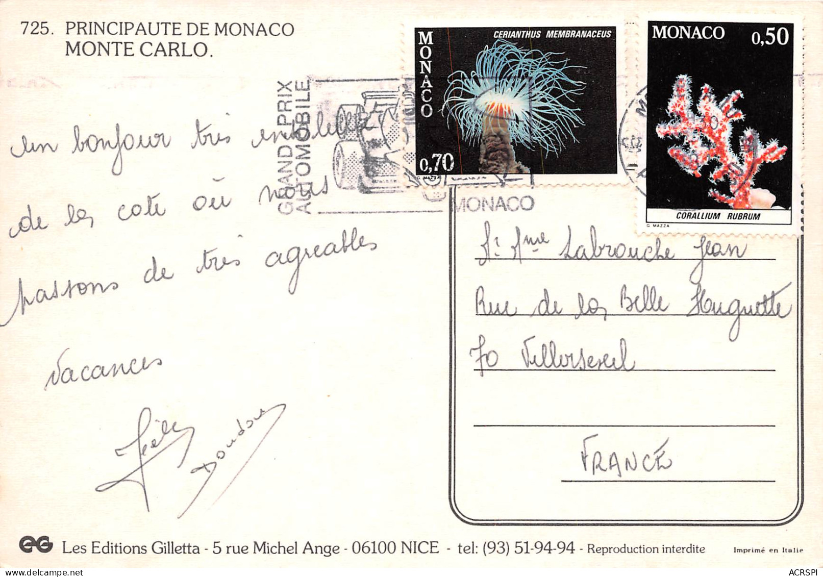 MONACO   Multivue  De Monte Carlo Trés Beaux Timbres Et Oblitération  N° 167 \MK3006 - Tarjetas Panorámicas