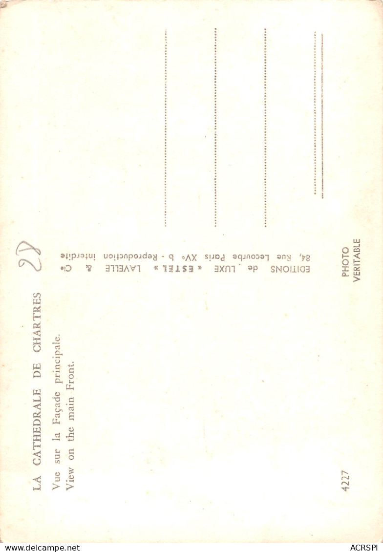 28  CHARTRES La Cathédrale Façade Principale   N° 49 \MK3007 - Chartres