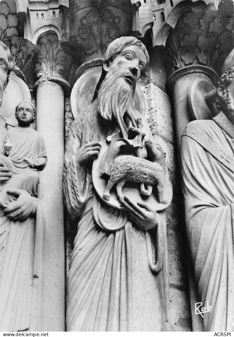 28  CHARTRES La Cathédrale  Sculpture Saint Jean Baptiste Portail Nord   N° 64 \MK3007 - Chartres
