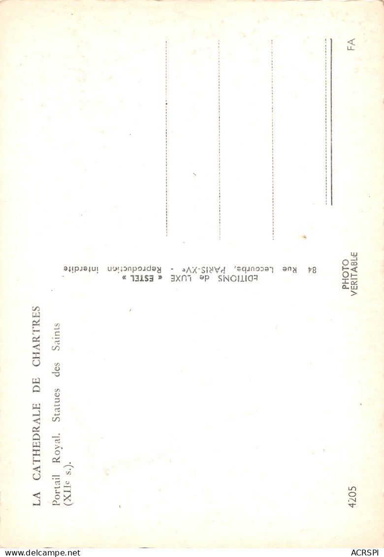 28  CHARTRES La Cathédrale  Sculptures  Portail Royal Statues Des Saints    N° 68 \MK3007 - Chartres